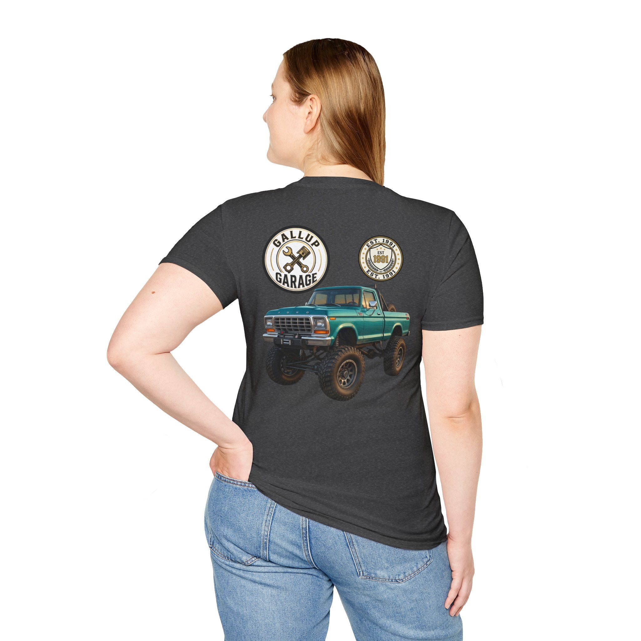 Gallup Garage Skull Tee — Vintage Automotive Mechanic T‑Shirt