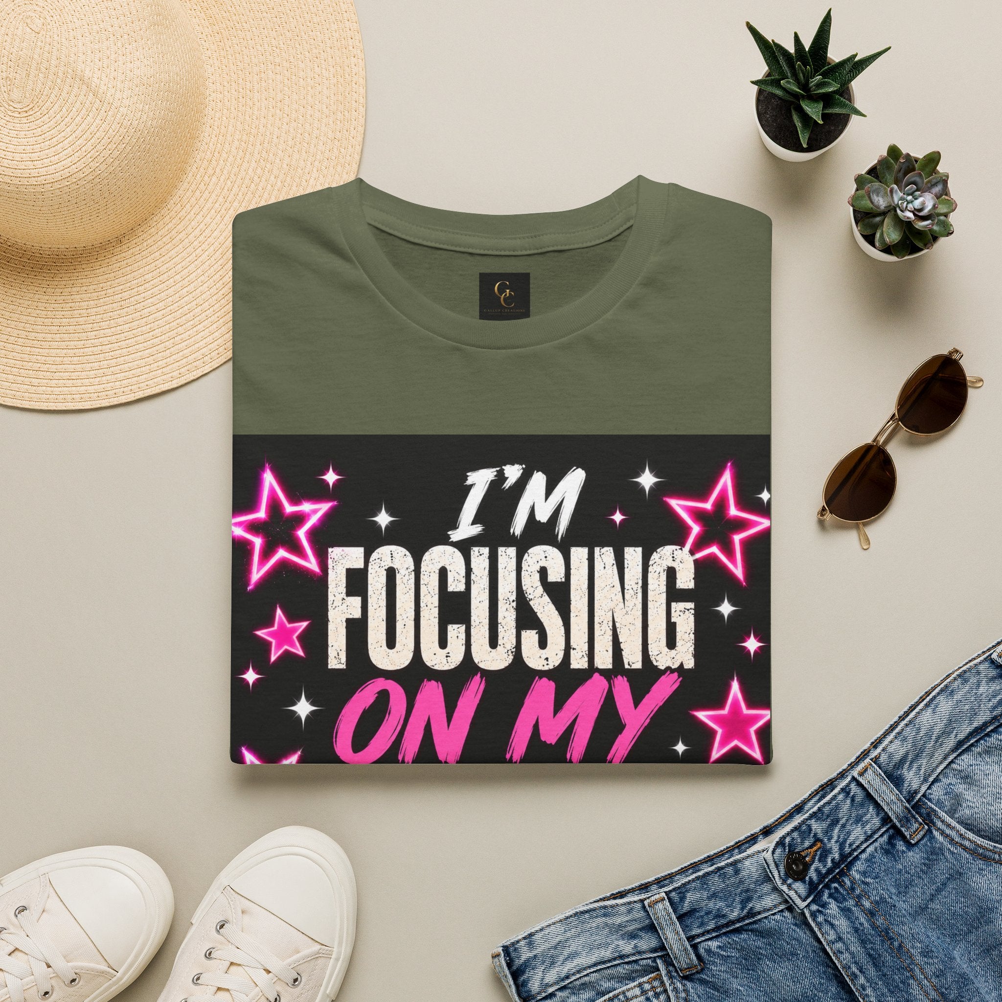 T-Shirt — “I’m Focusing on My Own Glow” Motivational Graphic Tee