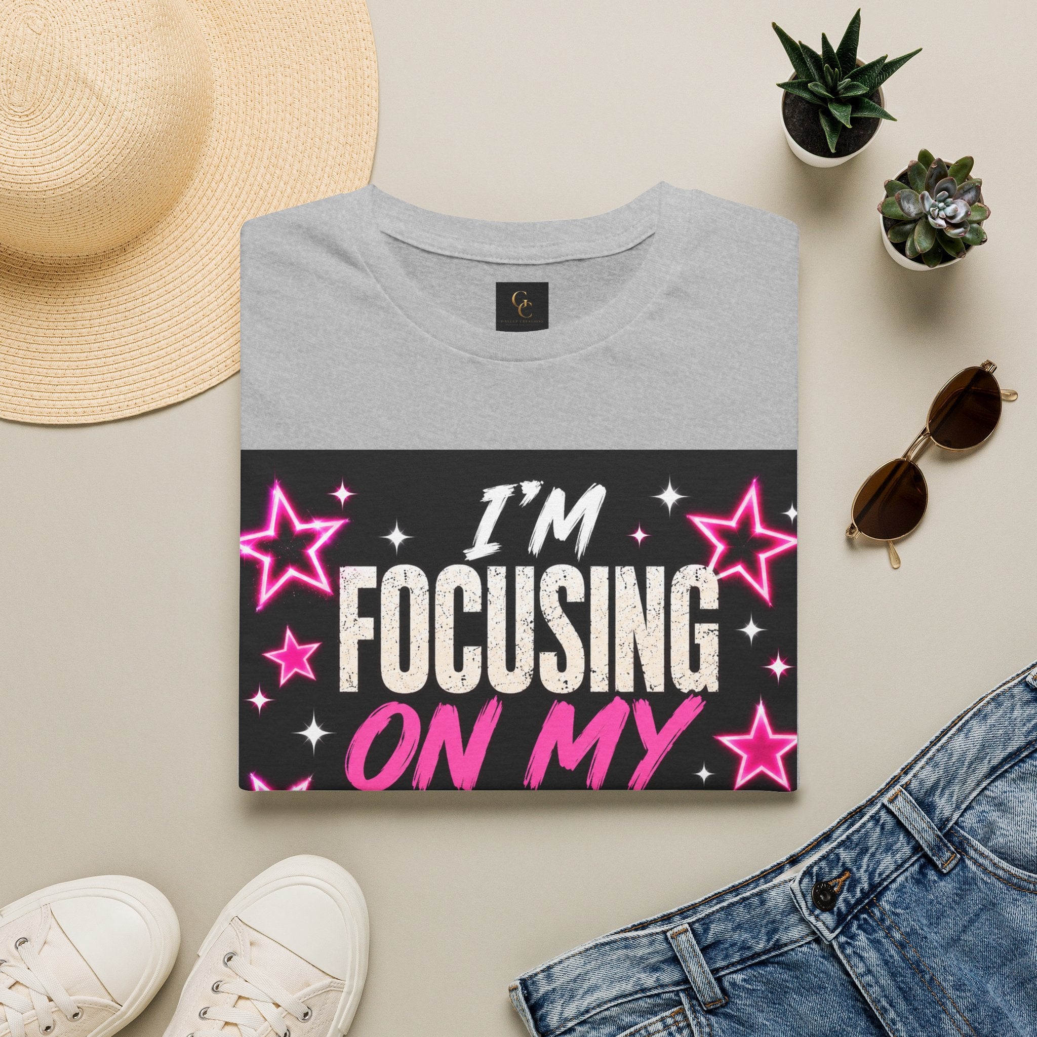 T-Shirt — “I’m Focusing on My Own Glow” Motivational Graphic Tee
