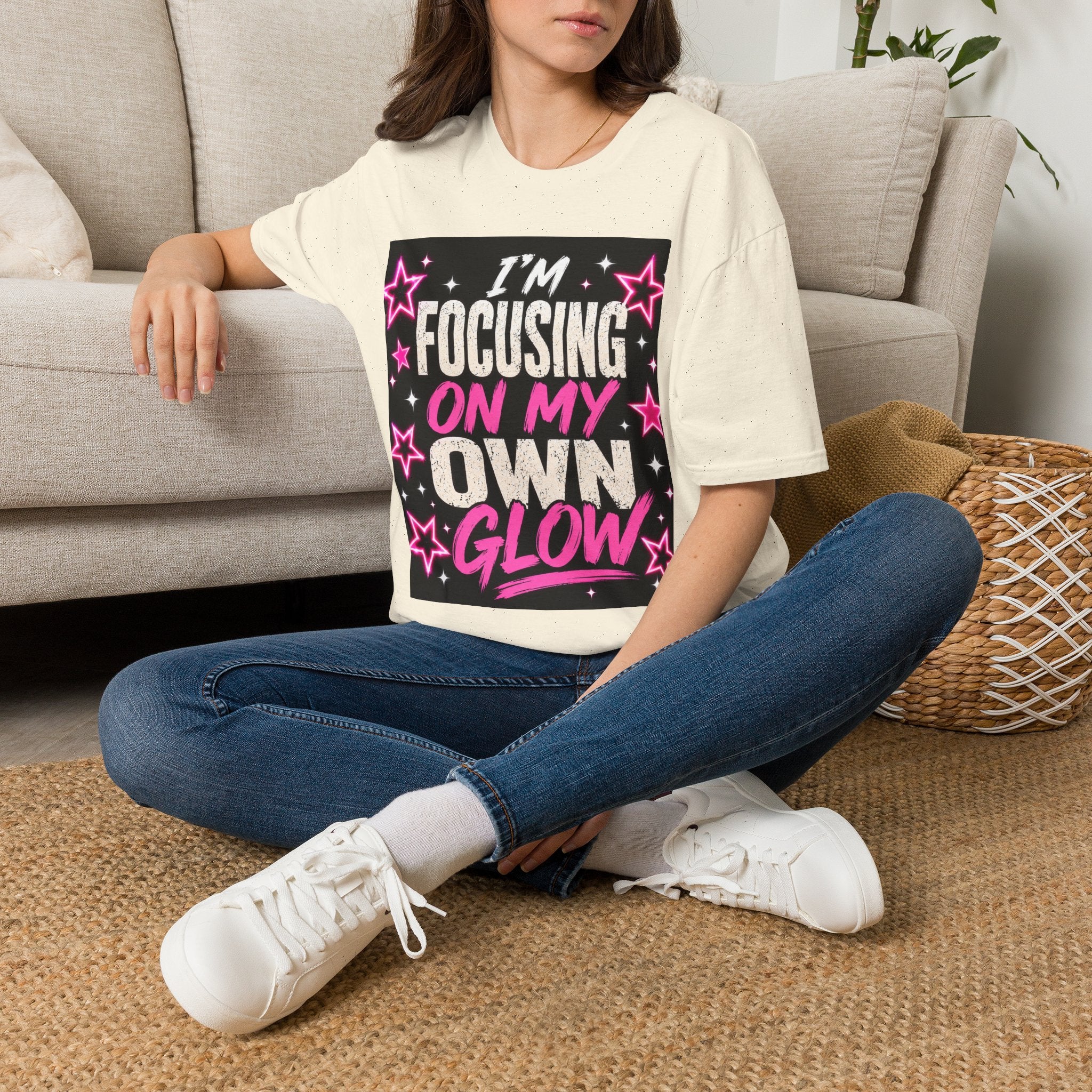 T-Shirt — “I’m Focusing on My Own Glow” Motivational Graphic Tee