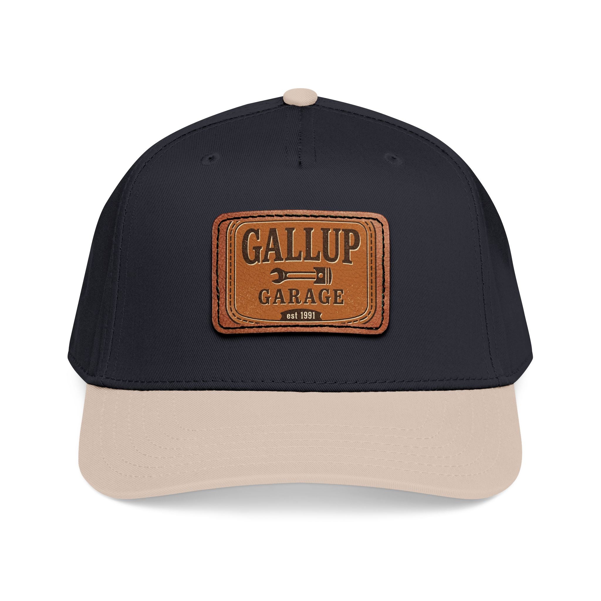 Gallup Garage Leather Patch Baseball Cap