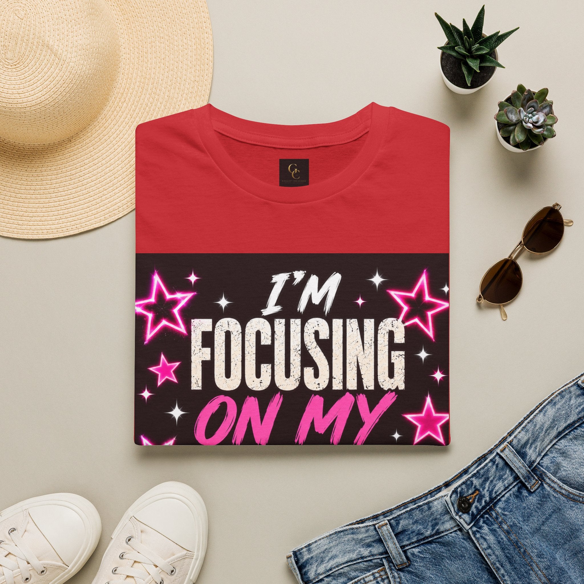 T-Shirt — “I’m Focusing on My Own Glow” Motivational Graphic Tee
