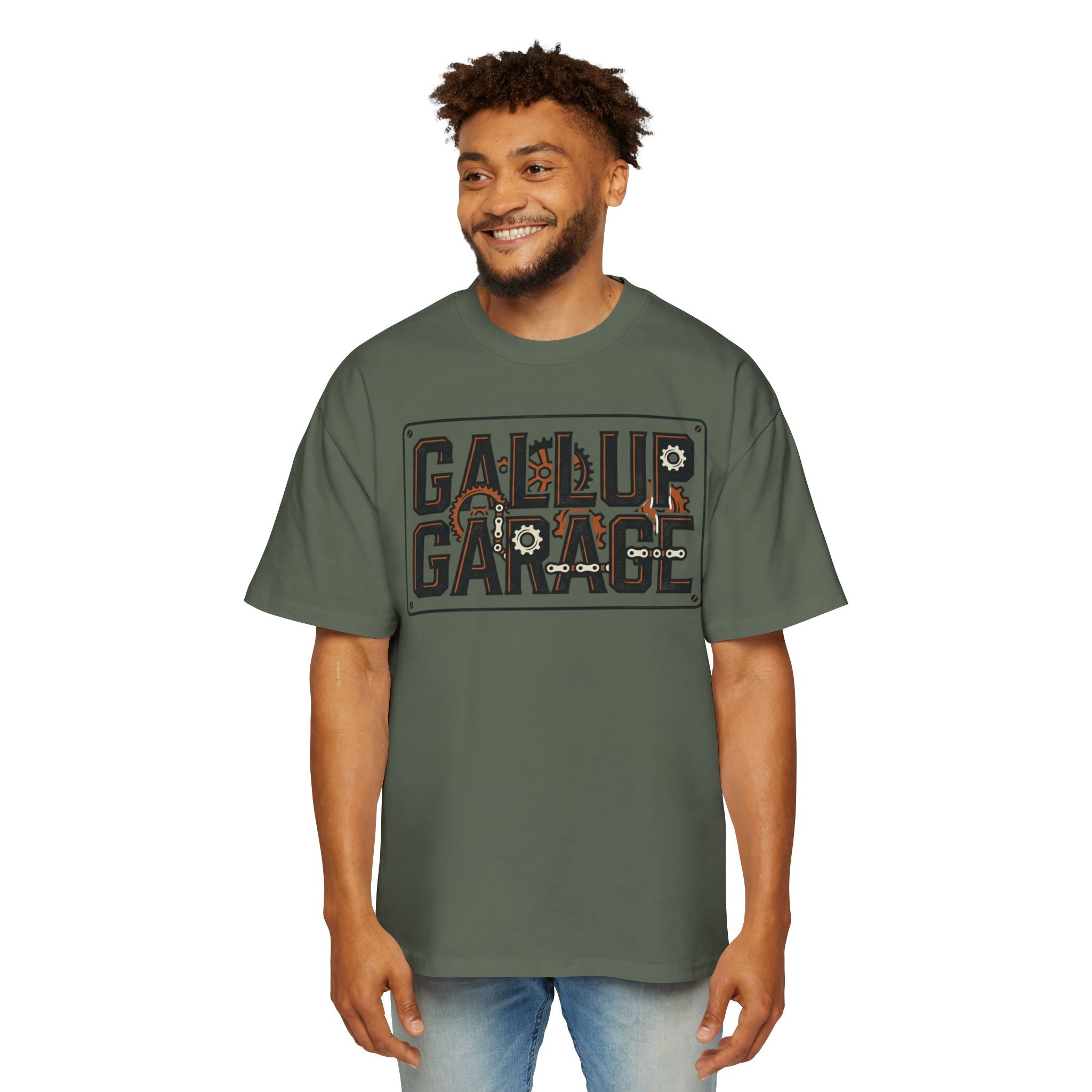 Gallup Garage Tee — Vintage Car Mechanic Graphic Shirt