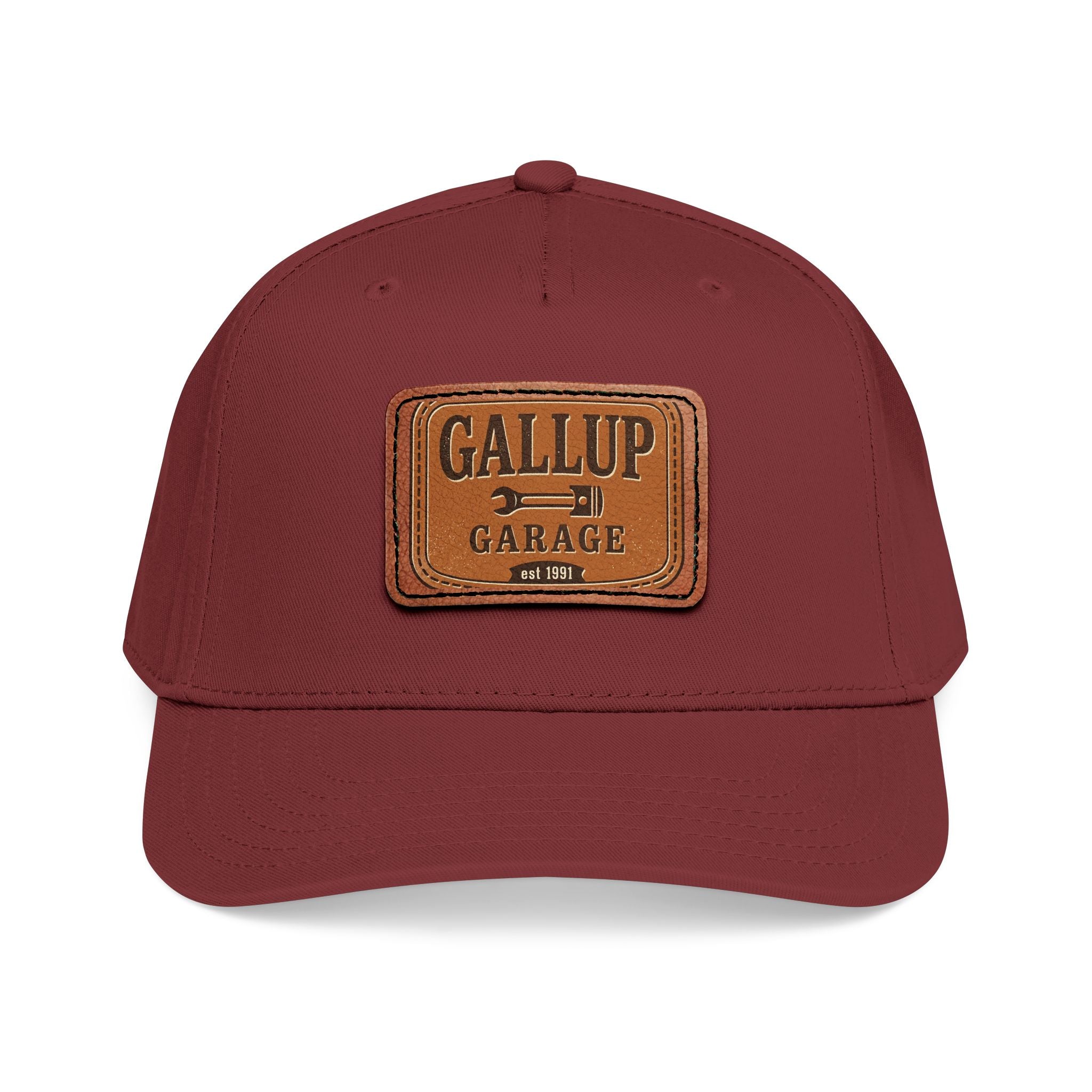 Gallup Garage Leather Patch Baseball Cap
