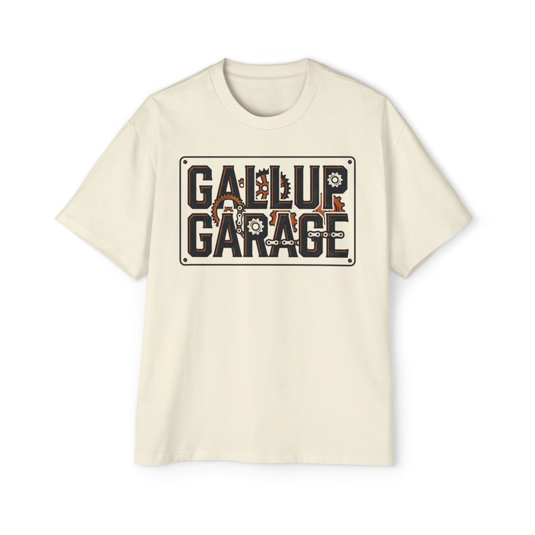 Gallup Garage Tee — Vintage Car Mechanic Graphic Shirt