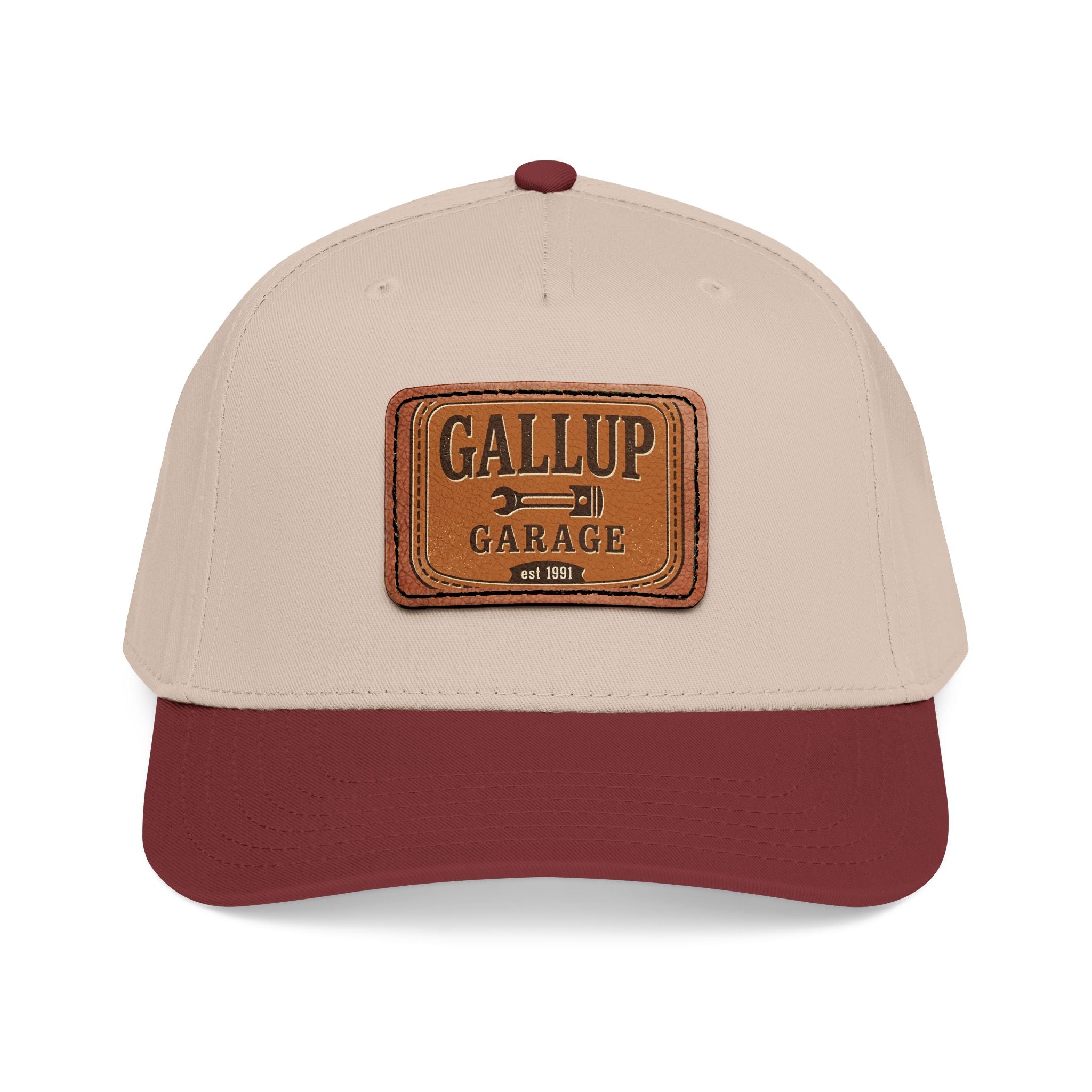 Gallup Garage Leather Patch Baseball Cap