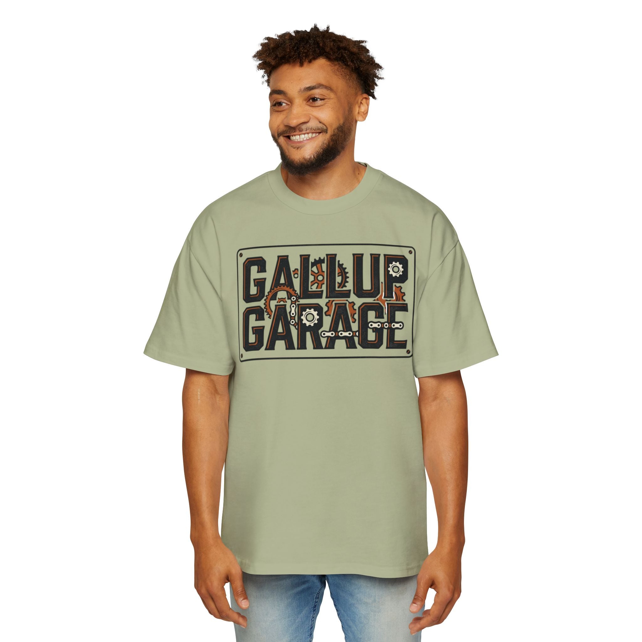 Gallup Garage Tee — Vintage Car Mechanic Graphic Shirt