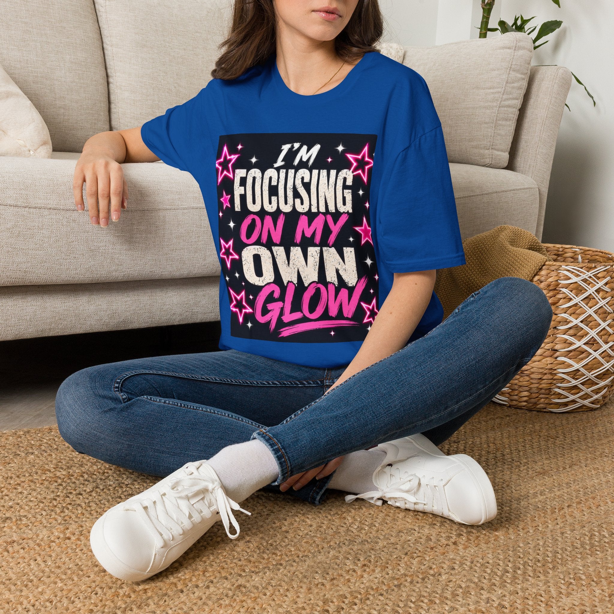T-Shirt — “I’m Focusing on My Own Glow” Motivational Graphic Tee