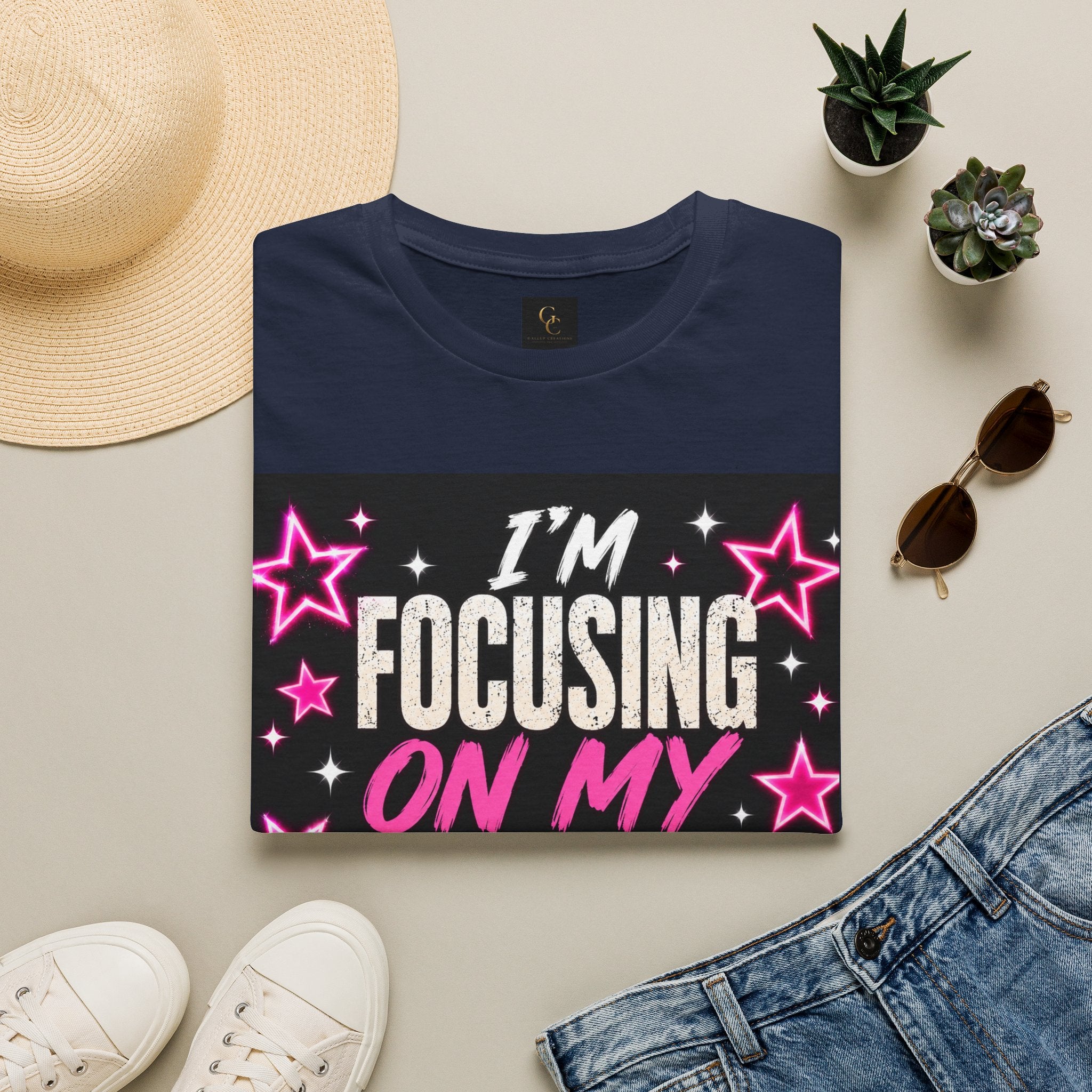 T-Shirt — “I’m Focusing on My Own Glow” Motivational Graphic Tee