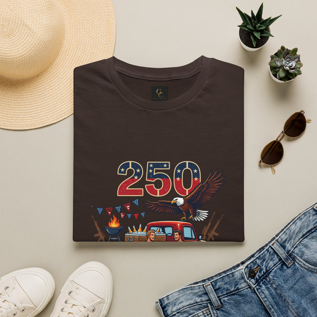 250 Years of Independence T-Shirt — Patriotic Eagle & Vintage Truck Fourth of July Tee