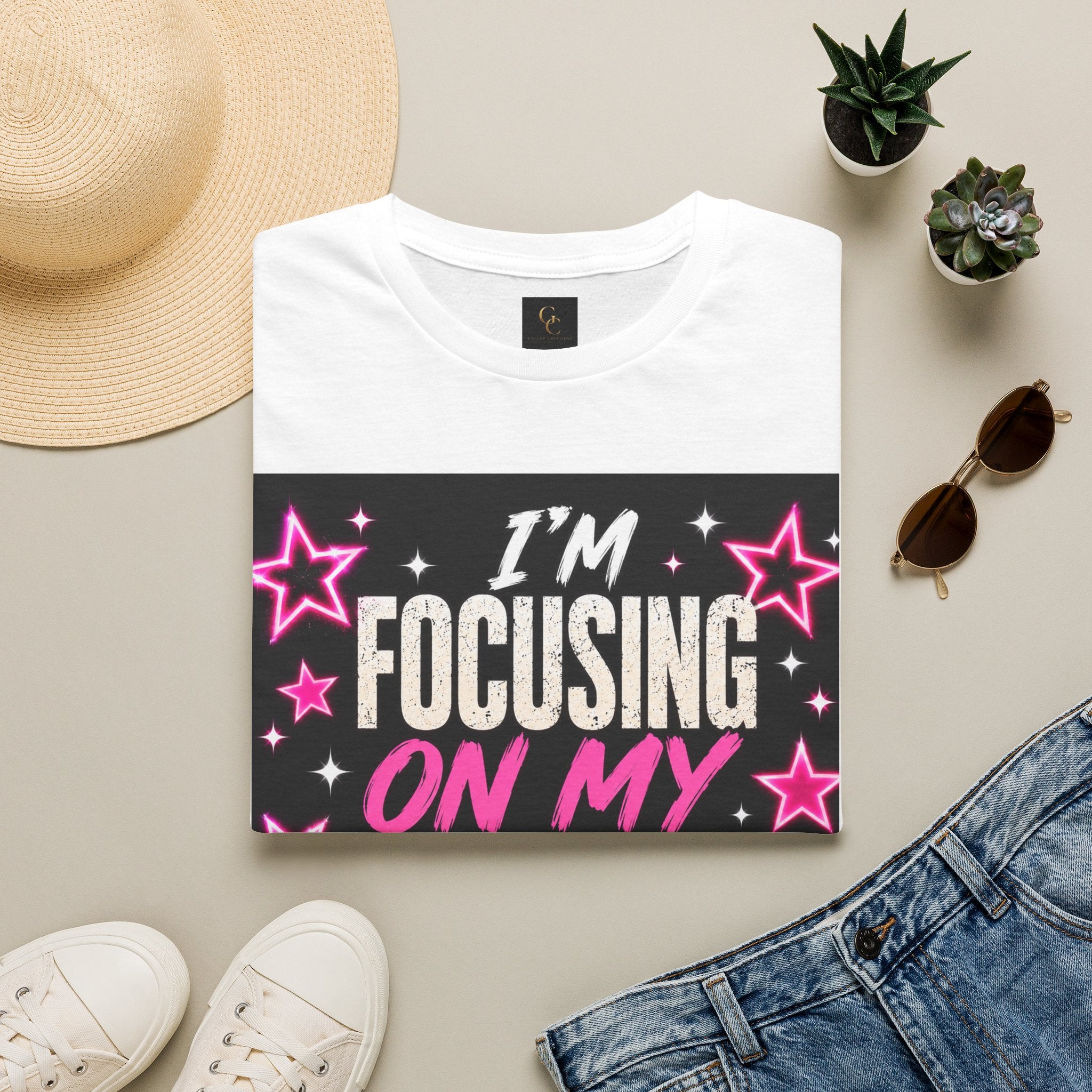 T-Shirt — “I’m Focusing on My Own Glow” Motivational Graphic Tee