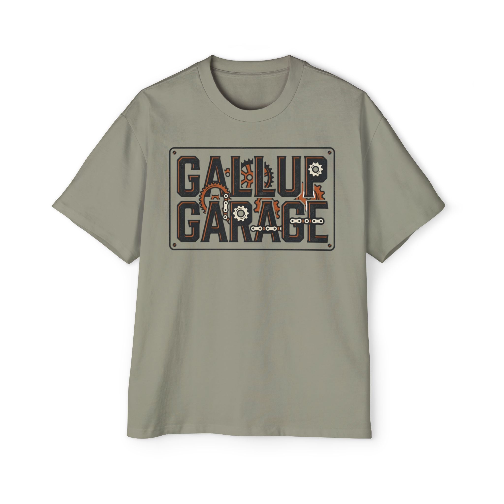 Gallup Garage Tee — Vintage Car Mechanic Graphic Shirt