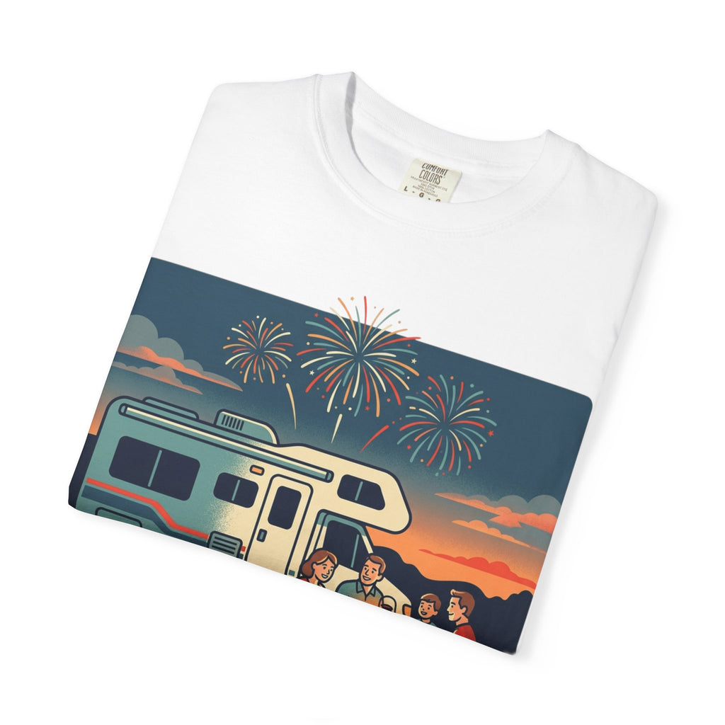 Memorial Day RV Camping T-Shirt – "Happy Memorial Day" Family Campfire Design