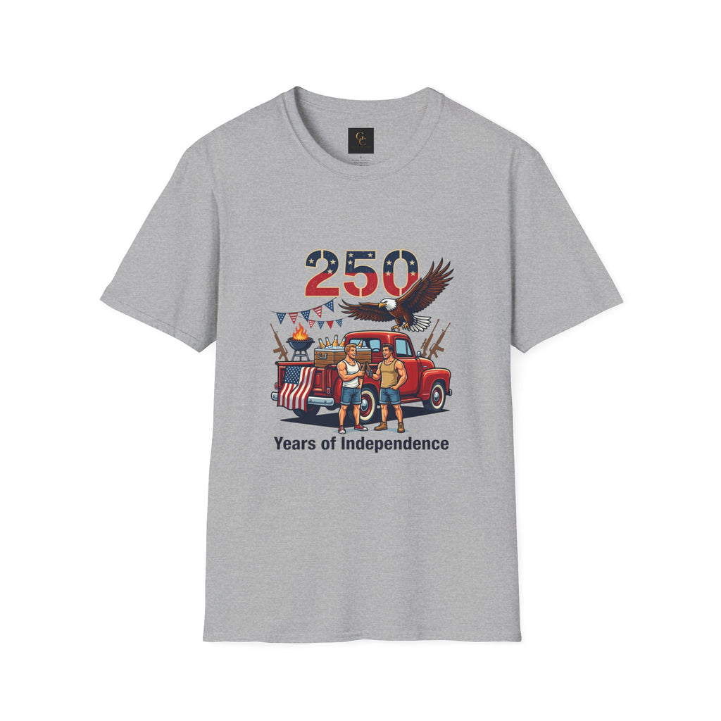 250 Years of Independence T-Shirt — Patriotic Eagle & Vintage Truck Fourth of July Tee