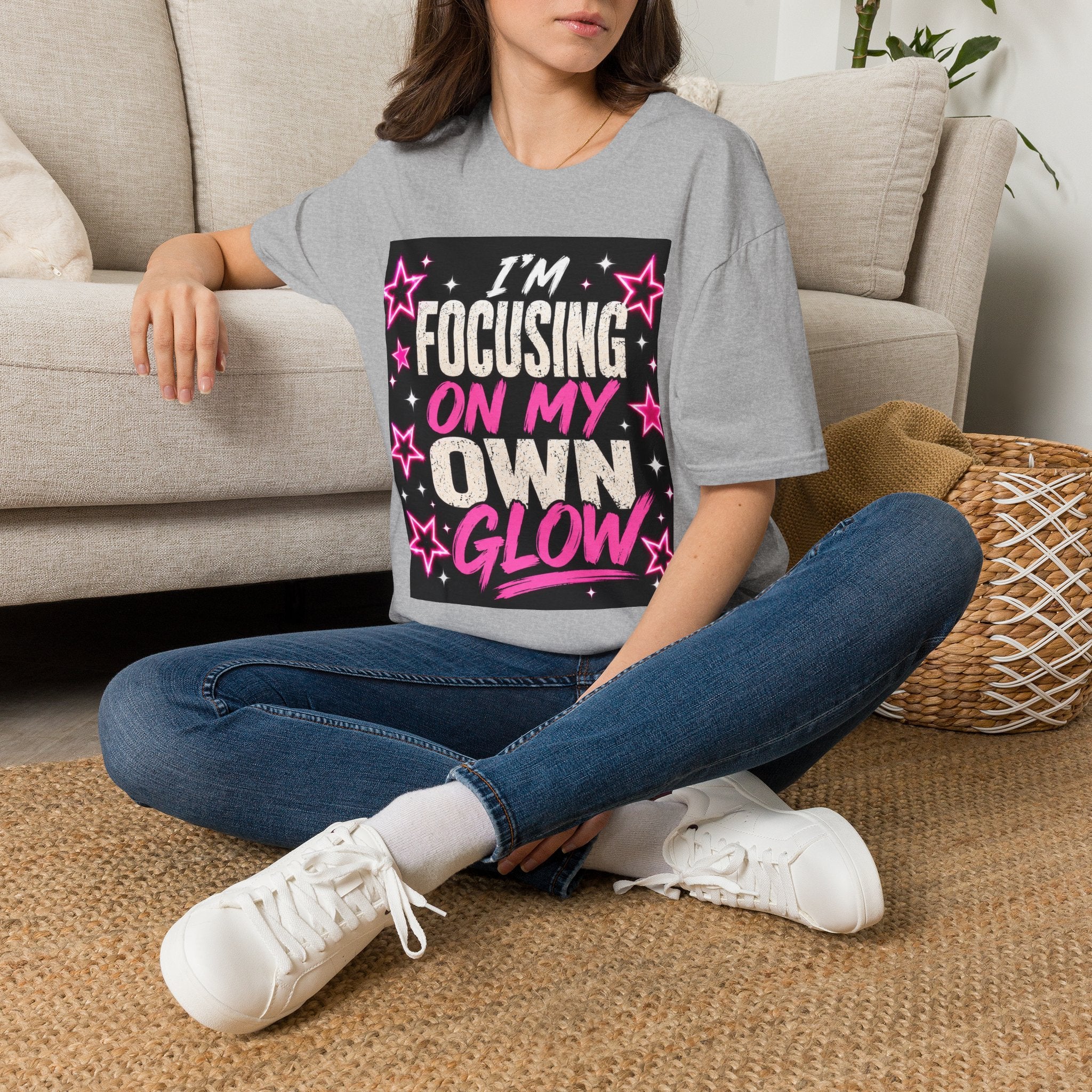 T-Shirt — “I’m Focusing on My Own Glow” Motivational Graphic Tee