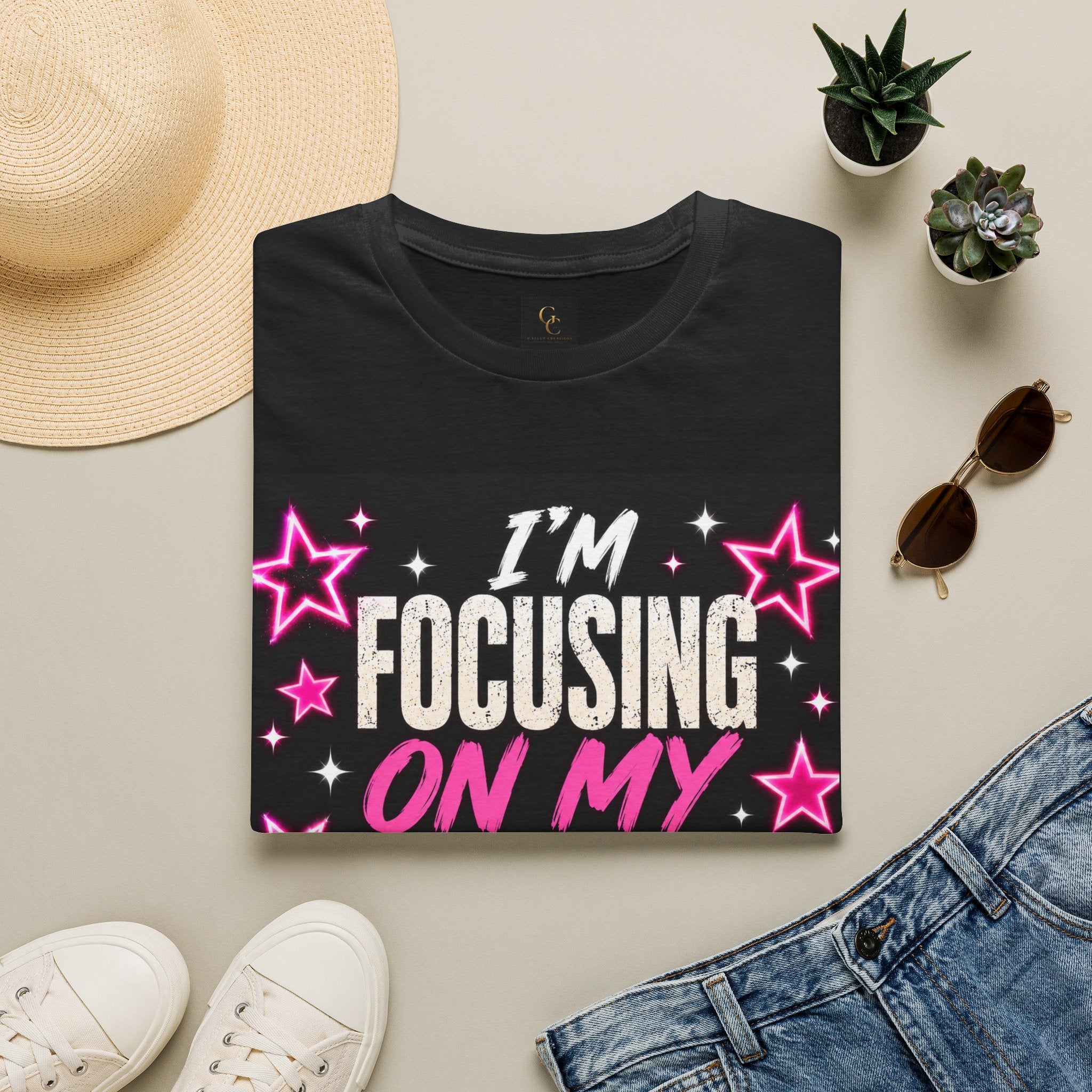 T-Shirt — “I’m Focusing on My Own Glow” Motivational Graphic Tee