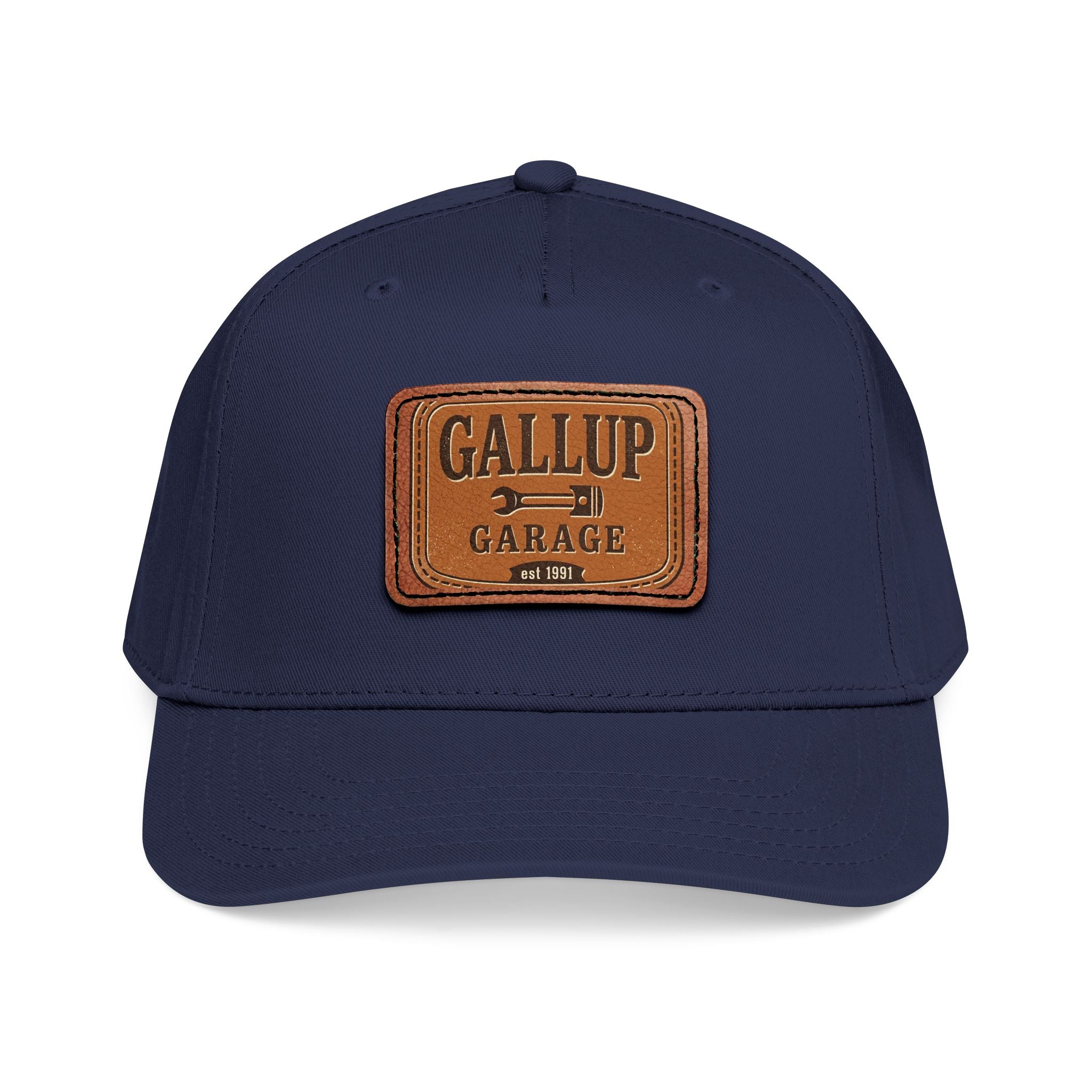 Gallup Garage Leather Patch Baseball Cap