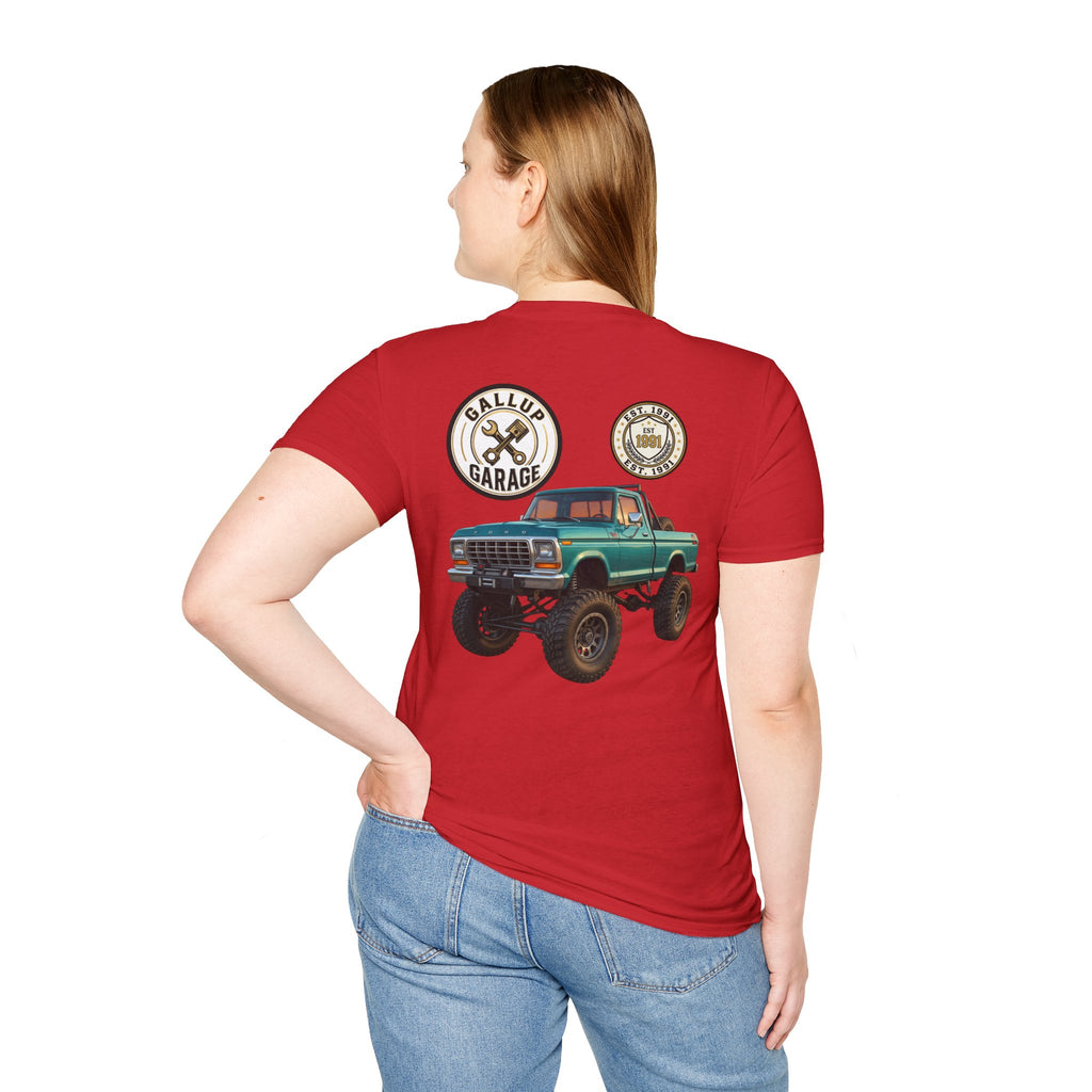 Gallup Garage Skull Tee — Vintage Automotive Mechanic T‑Shirt