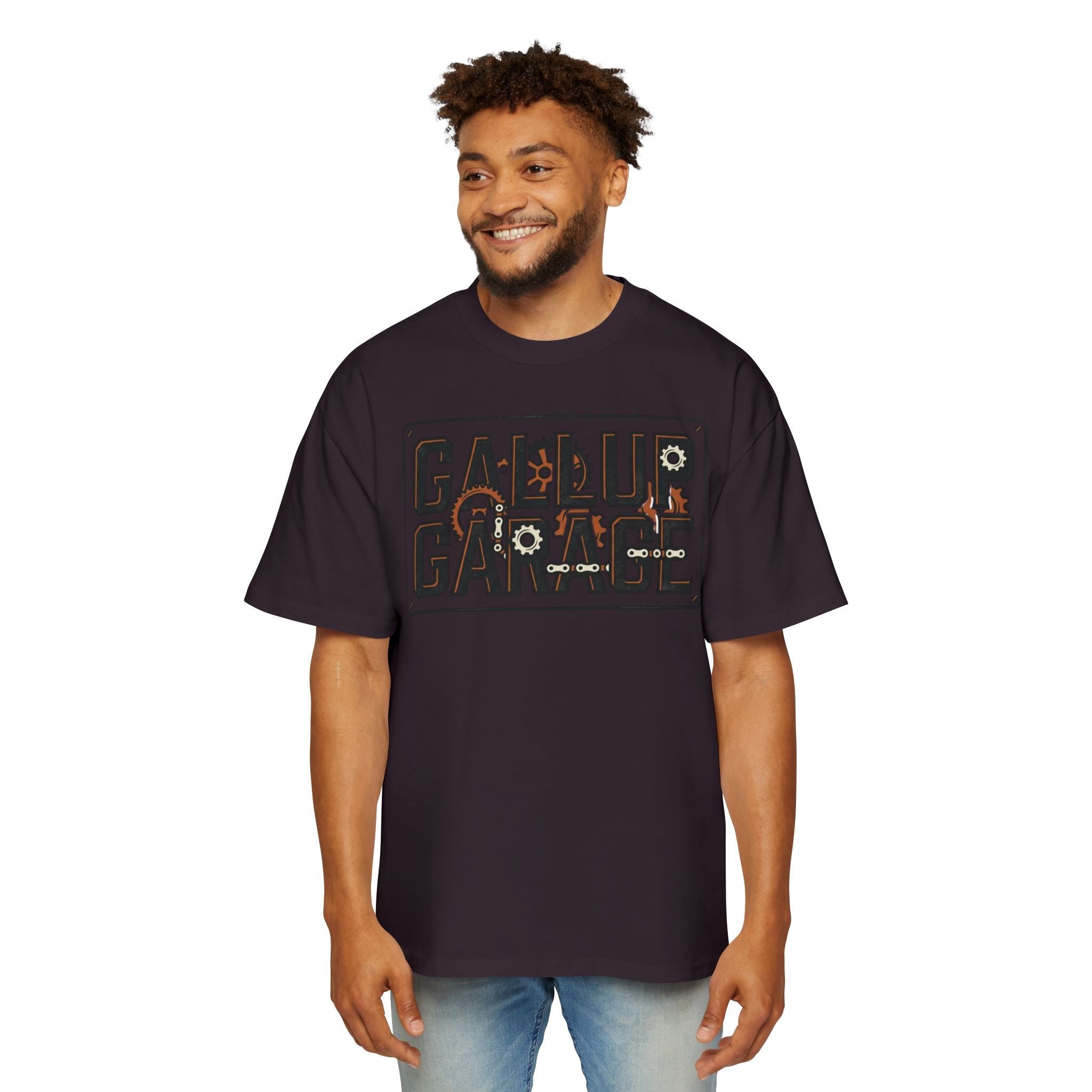 Gallup Garage Tee — Vintage Car Mechanic Graphic Shirt