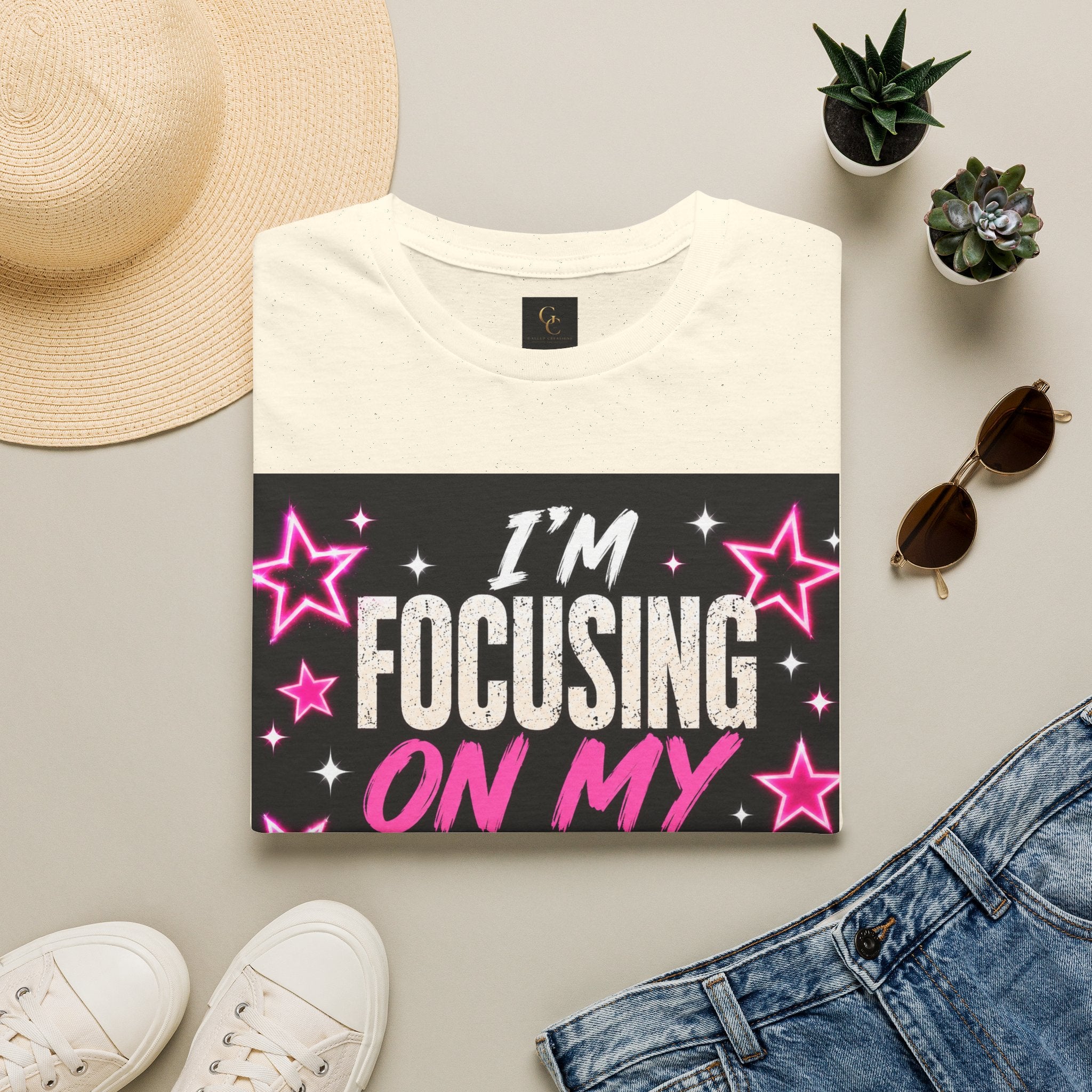 T-Shirt — “I’m Focusing on My Own Glow” Motivational Graphic Tee