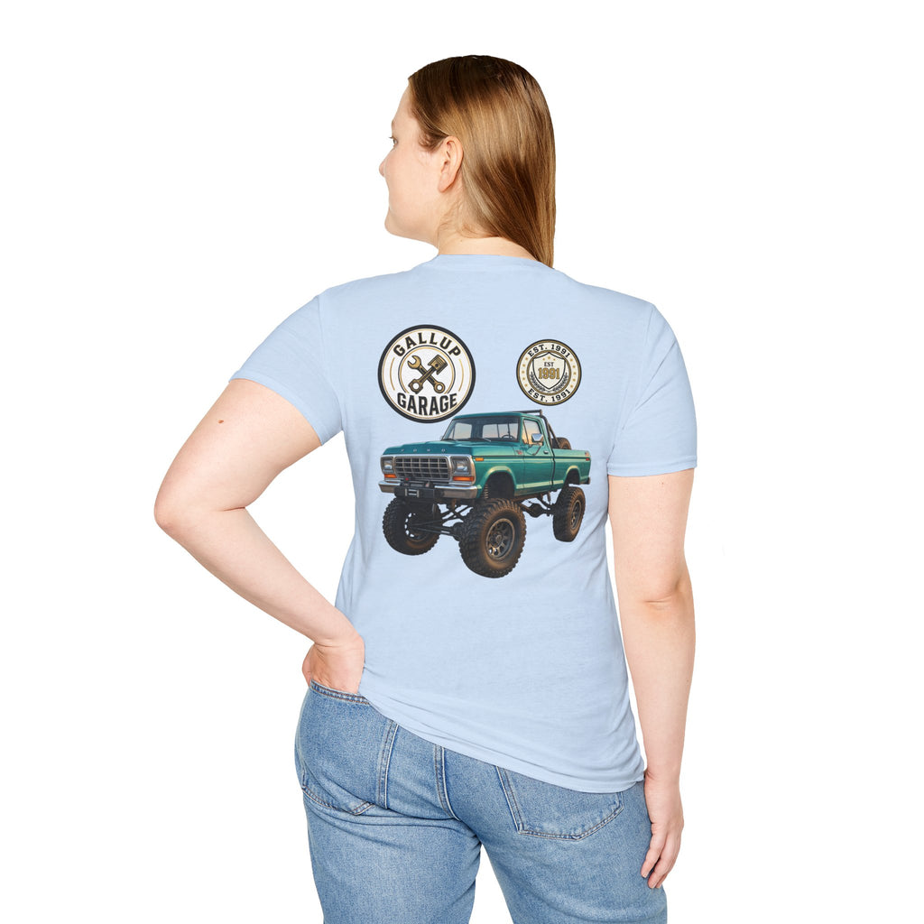 Gallup Garage Skull Tee — Vintage Automotive Mechanic T‑Shirt