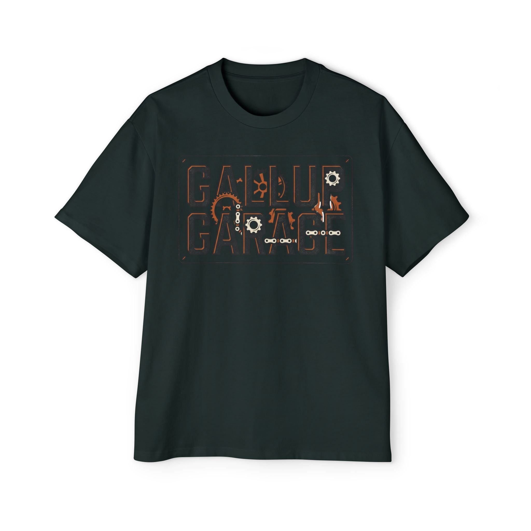 Gallup Garage Tee — Vintage Car Mechanic Graphic Shirt