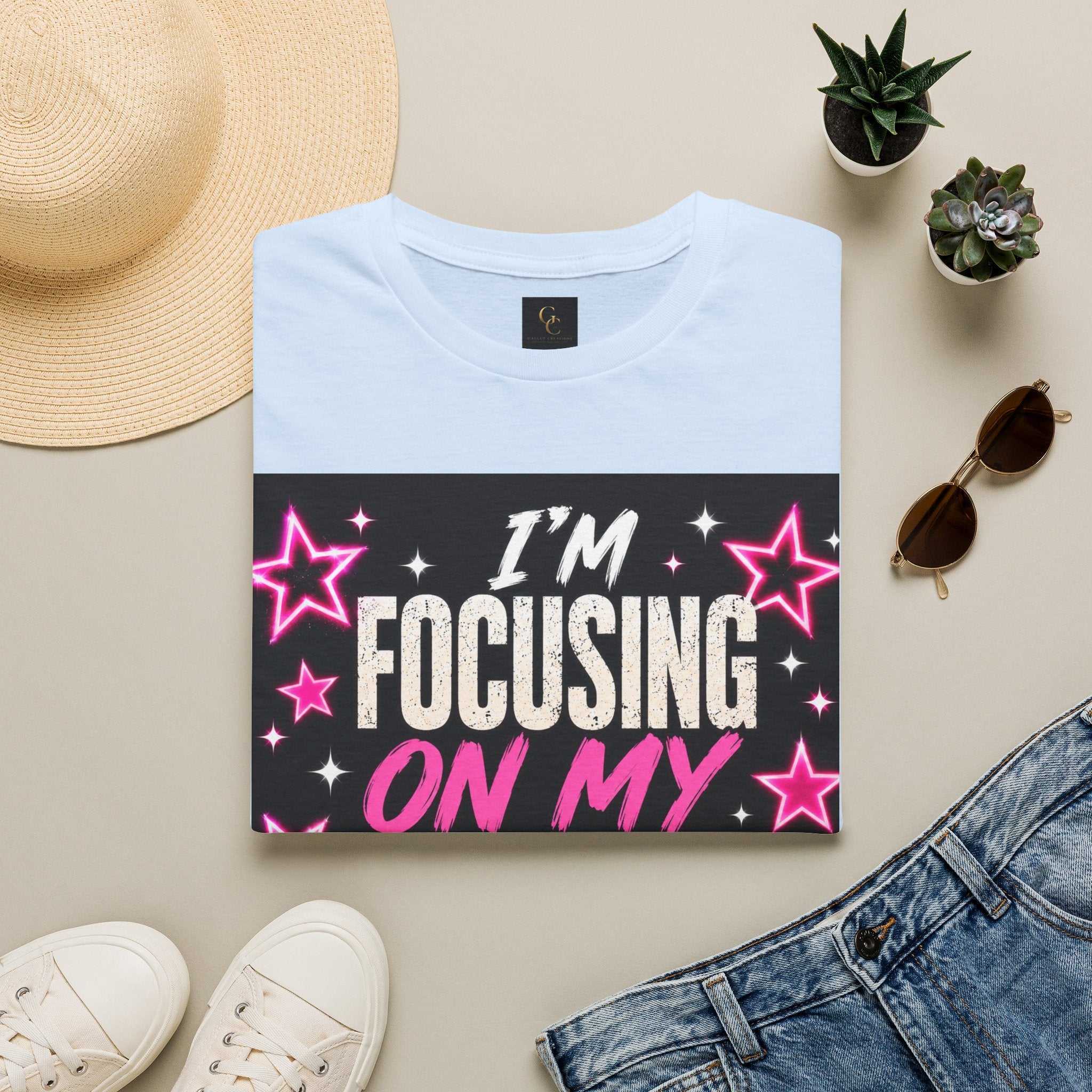 T-Shirt — “I’m Focusing on My Own Glow” Motivational Graphic Tee