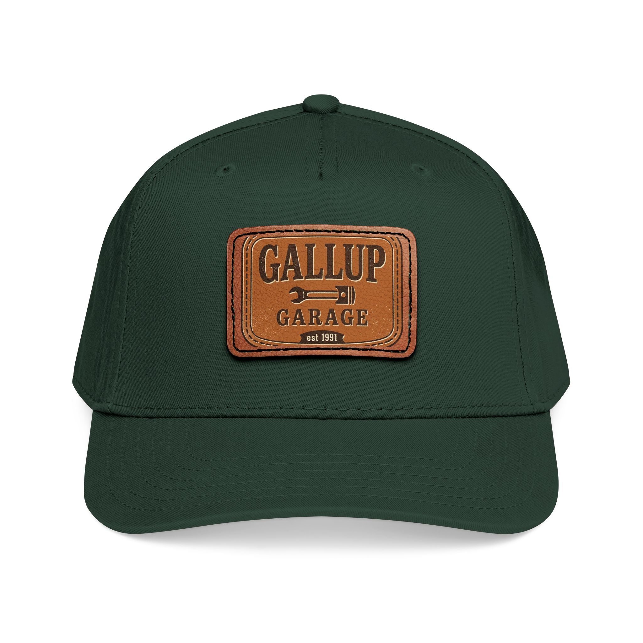 Gallup Garage Leather Patch Baseball Cap