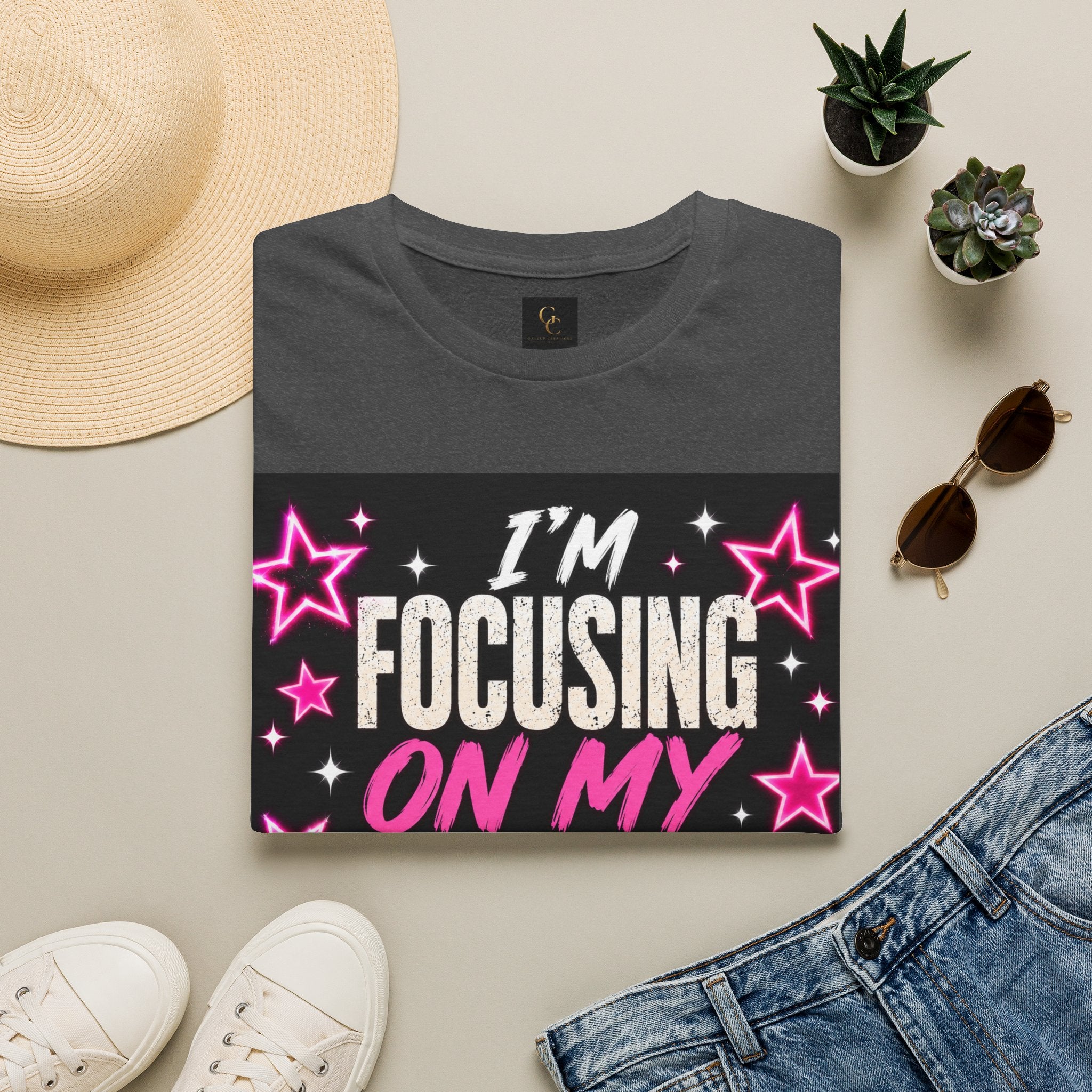 T-Shirt — “I’m Focusing on My Own Glow” Motivational Graphic Tee