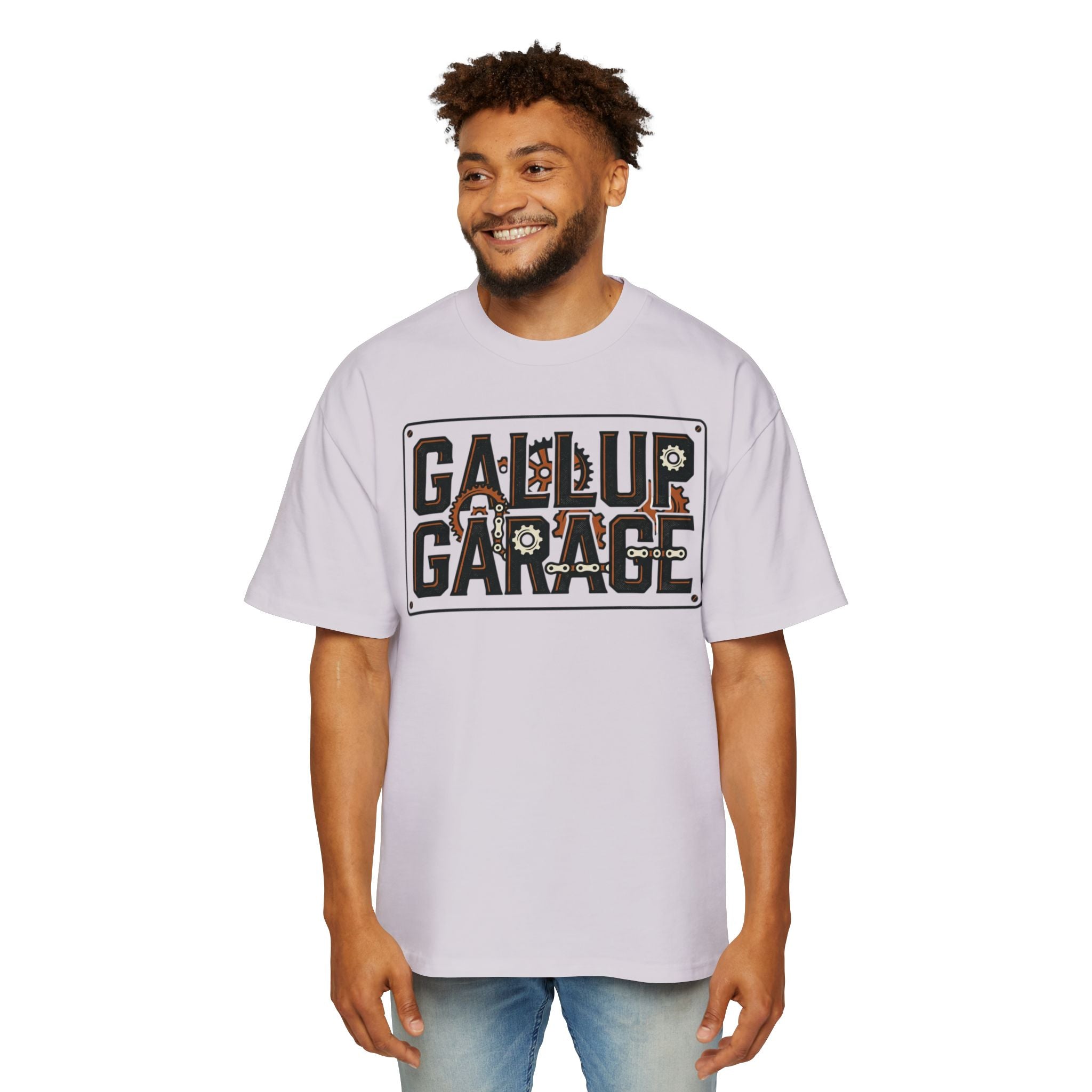 Gallup Garage Tee — Vintage Car Mechanic Graphic Shirt