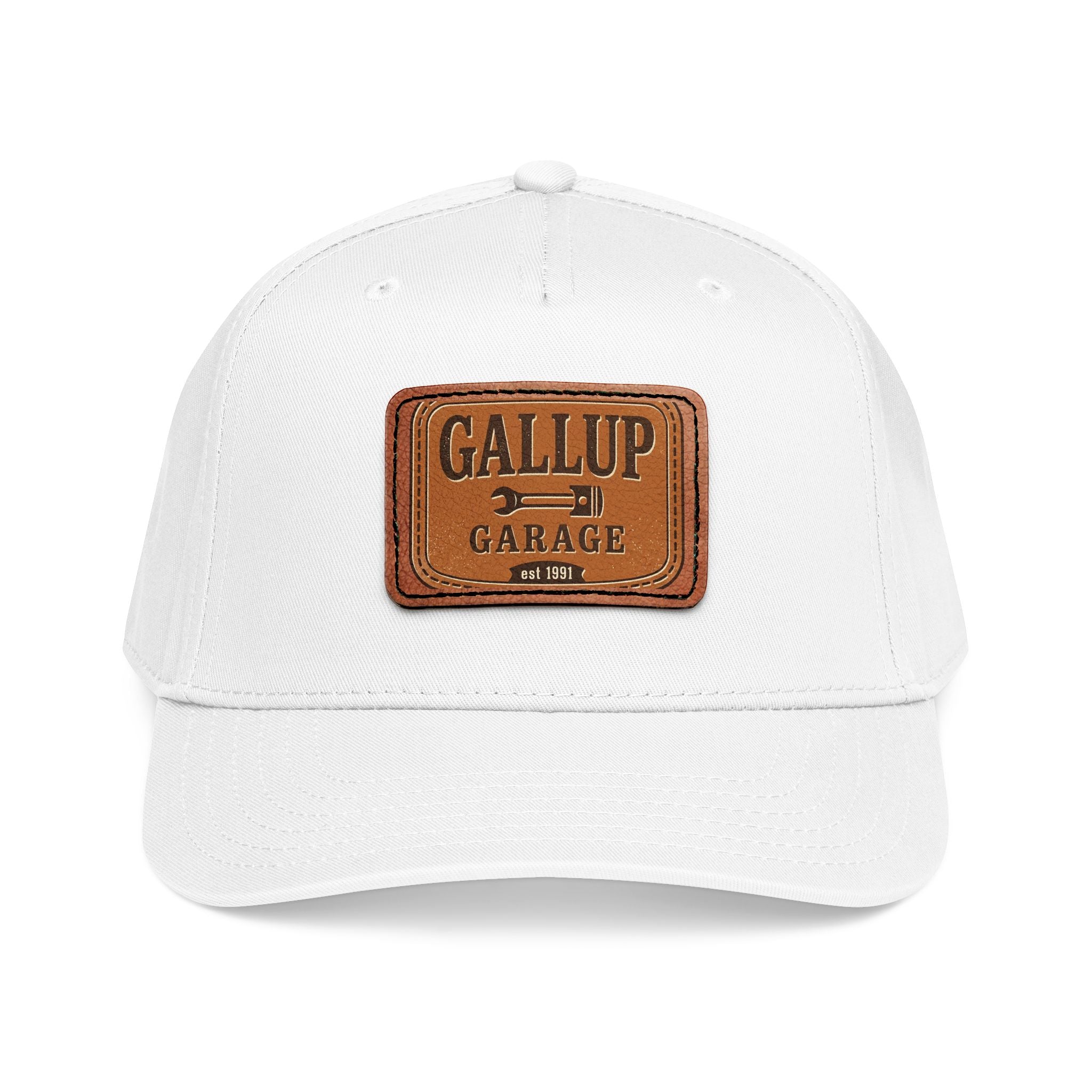 Gallup Garage Leather Patch Baseball Cap