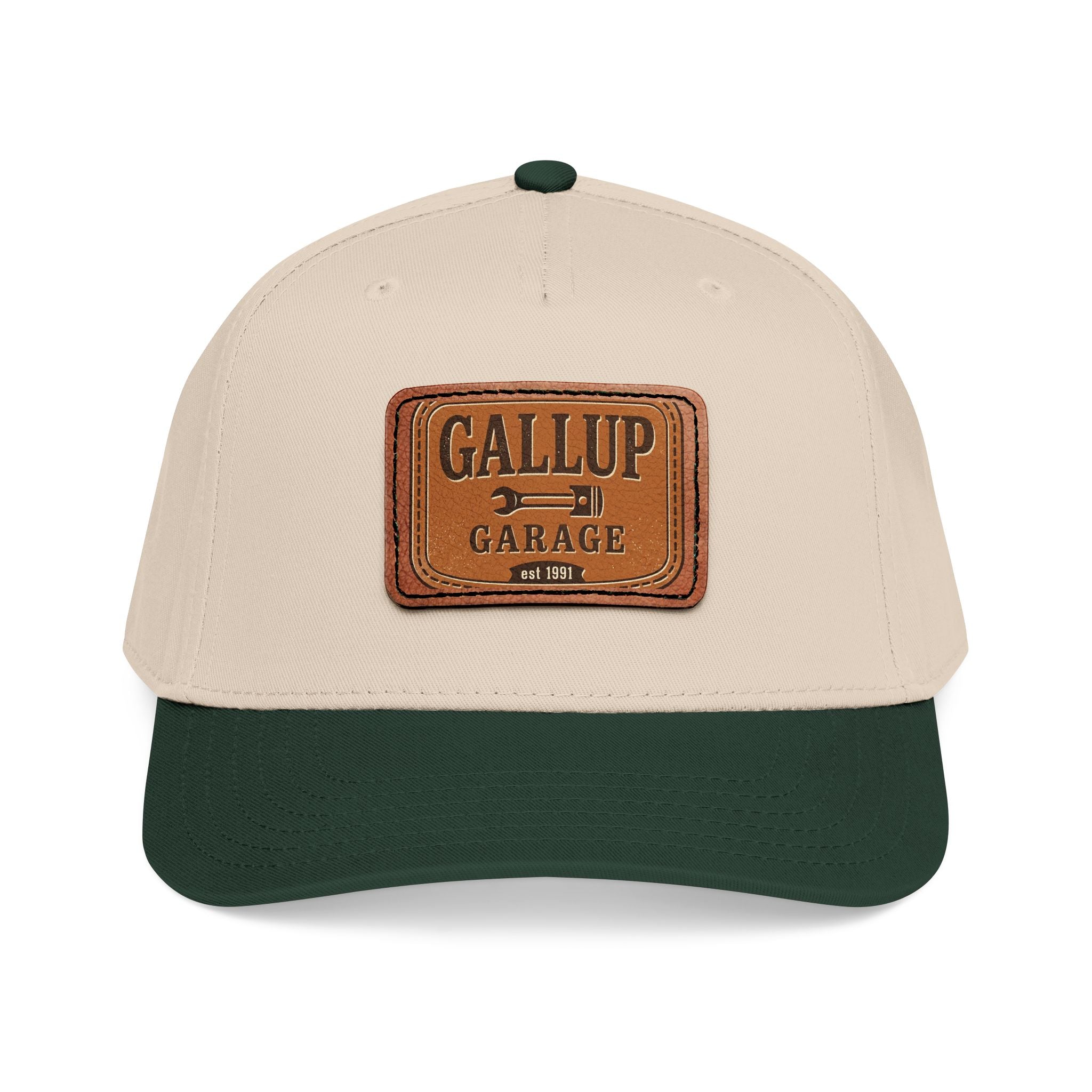Gallup Garage Leather Patch Baseball Cap