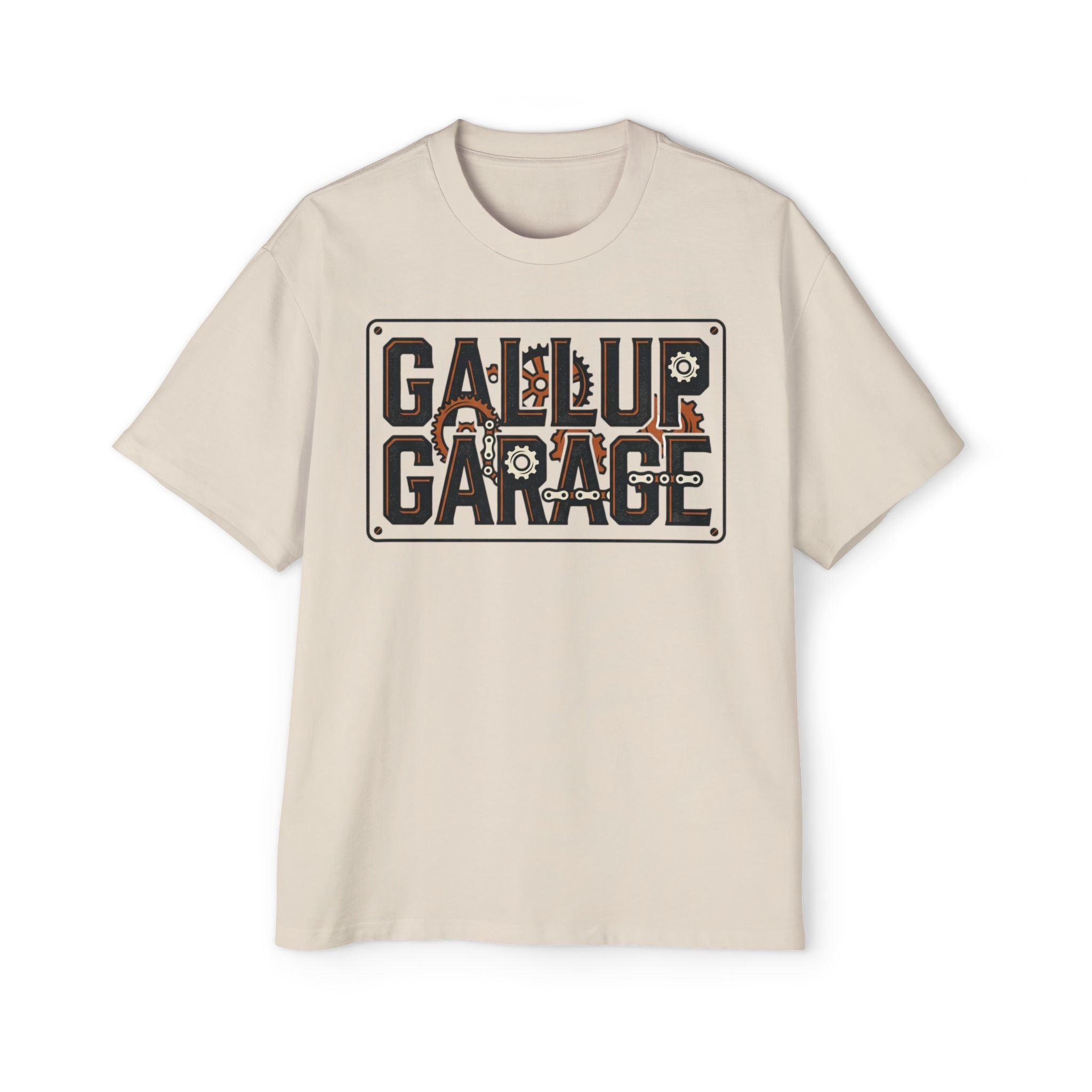 Gallup Garage Tee — Vintage Car Mechanic Graphic Shirt