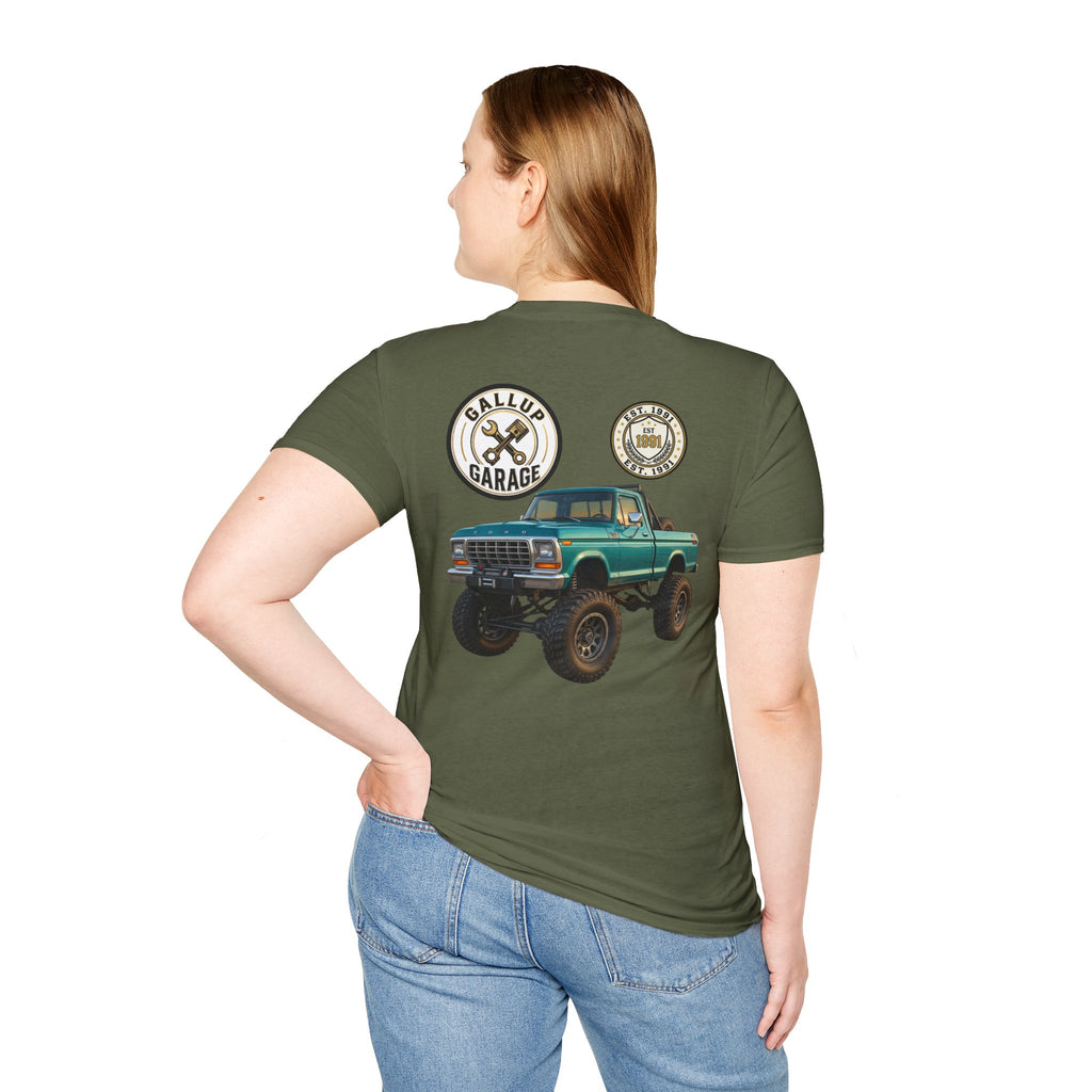 Gallup Garage Skull Tee — Vintage Automotive Mechanic T‑Shirt