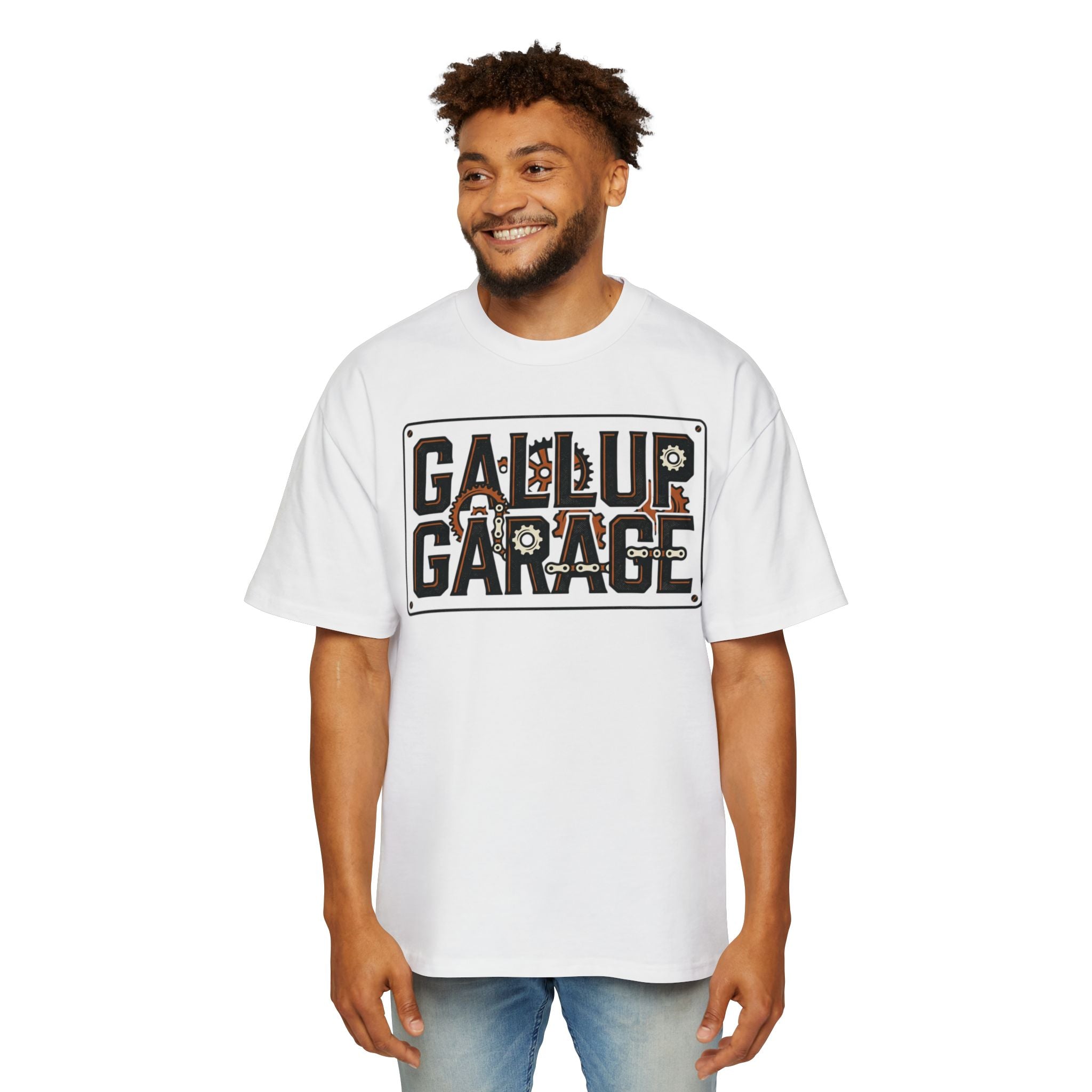 Gallup Garage Tee — Vintage Car Mechanic Graphic Shirt