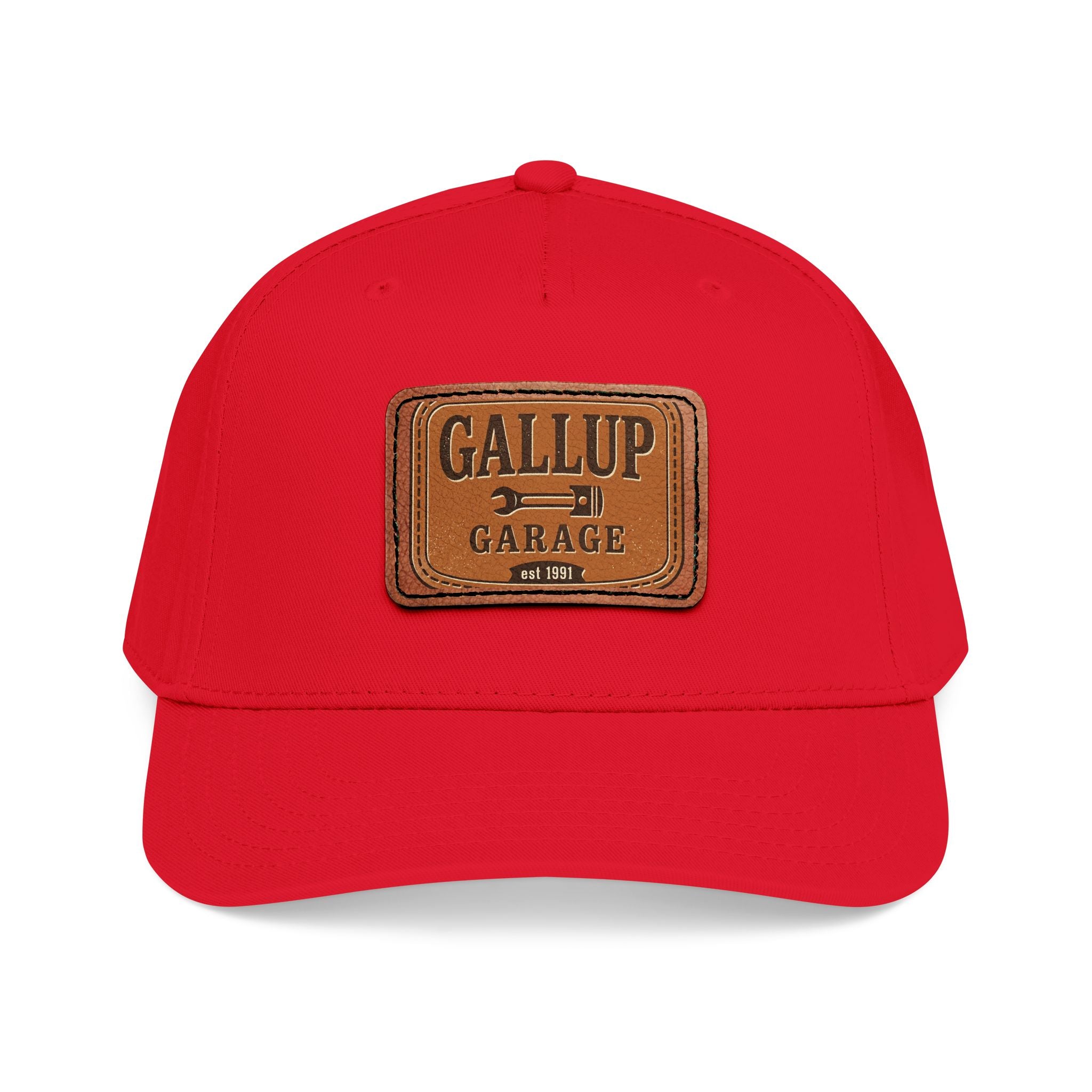 Gallup Garage Leather Patch Baseball Cap