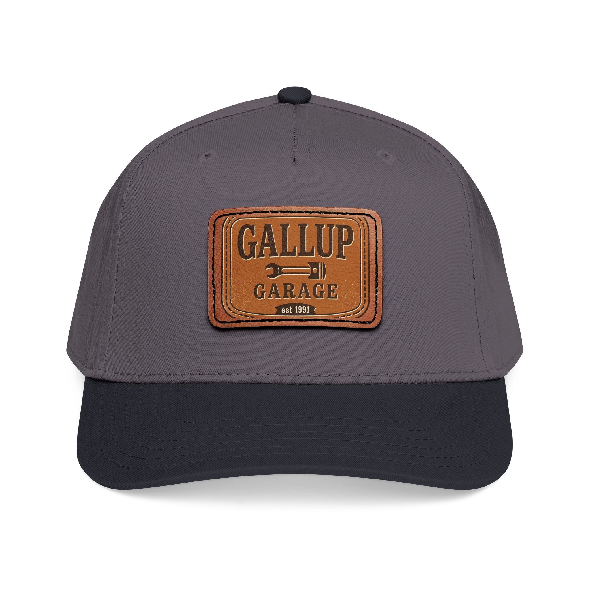 Gallup Garage Leather Patch Baseball Cap