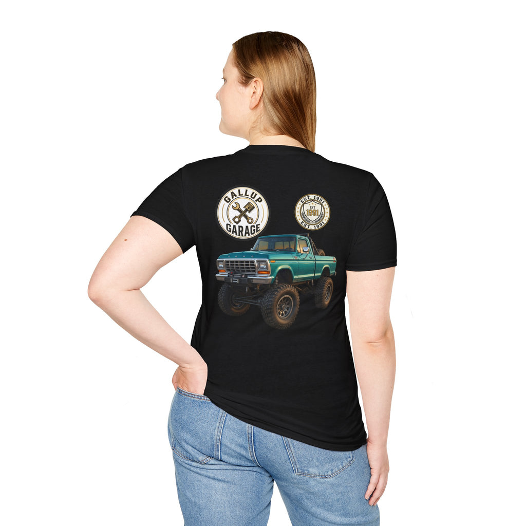 Gallup Garage Skull Tee — Vintage Automotive Mechanic T‑Shirt