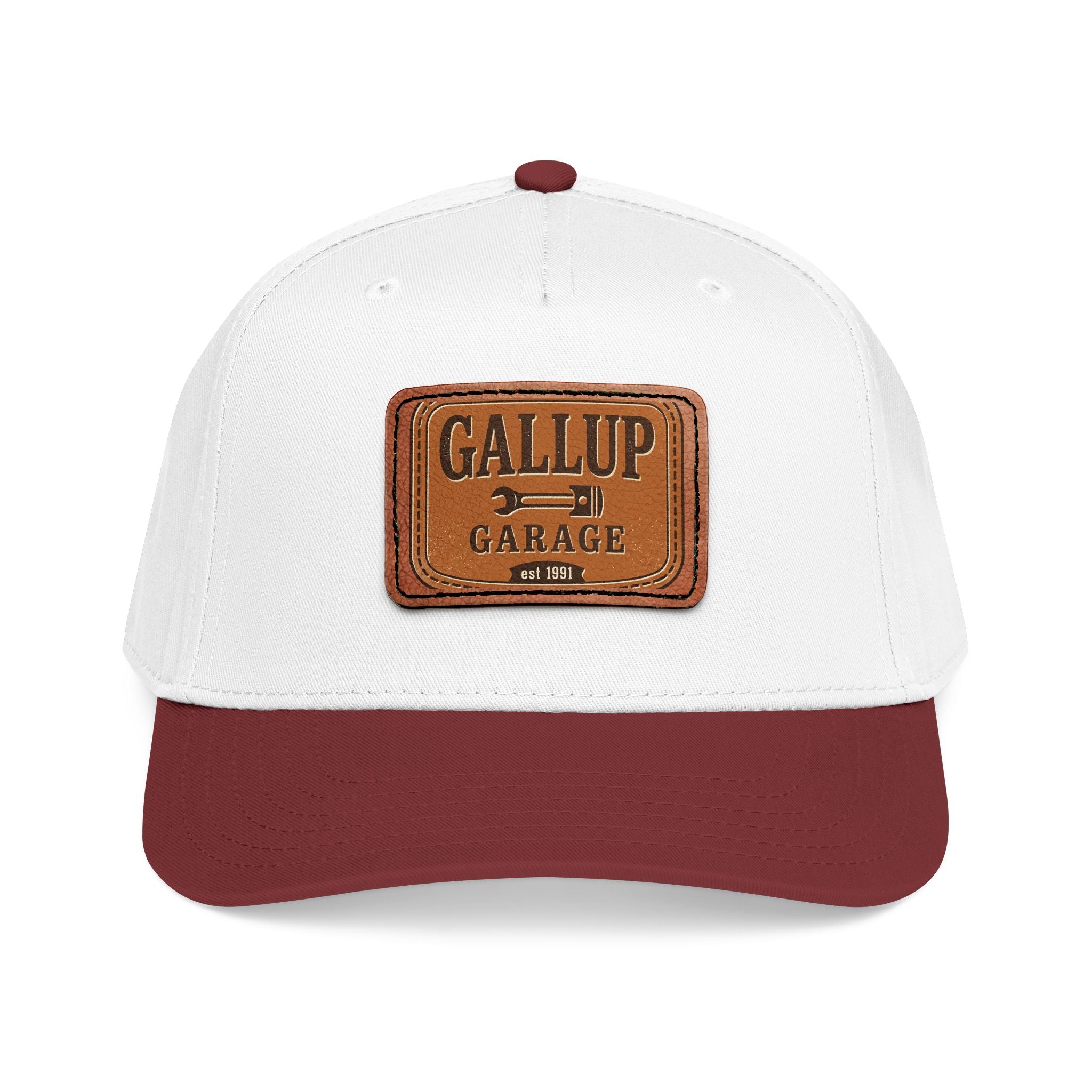 Gallup Garage Leather Patch Baseball Cap