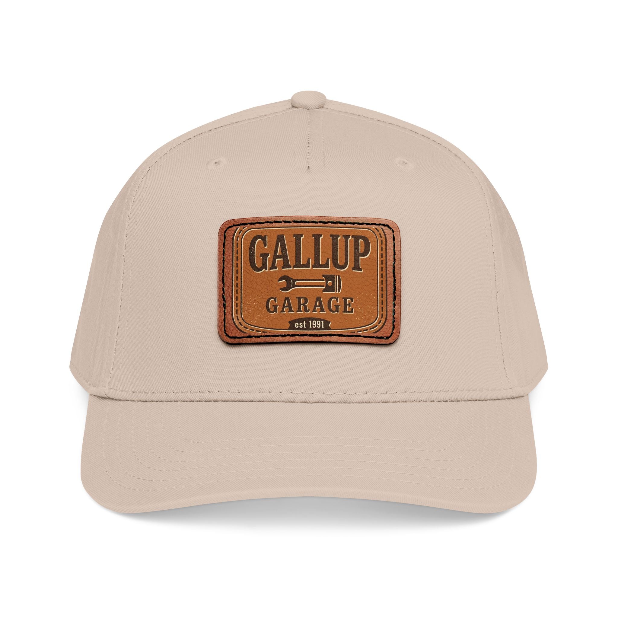 Gallup Garage Leather Patch Baseball Cap