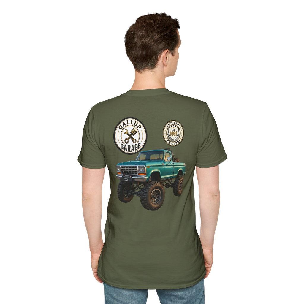 Gallup Garage Skull Tee — Vintage Automotive Mechanic T‑Shirt