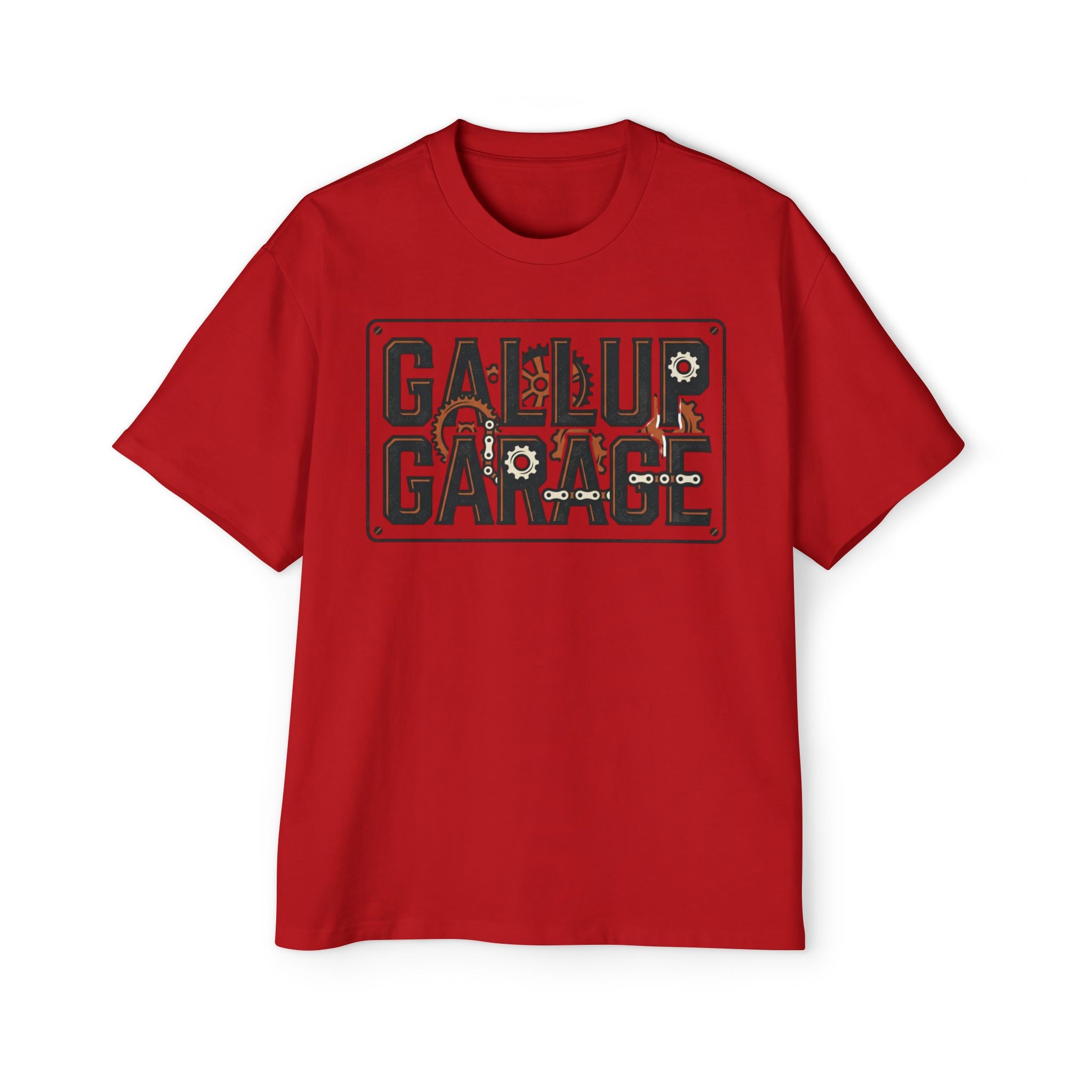 Gallup Garage Tee — Vintage Car Mechanic Graphic Shirt