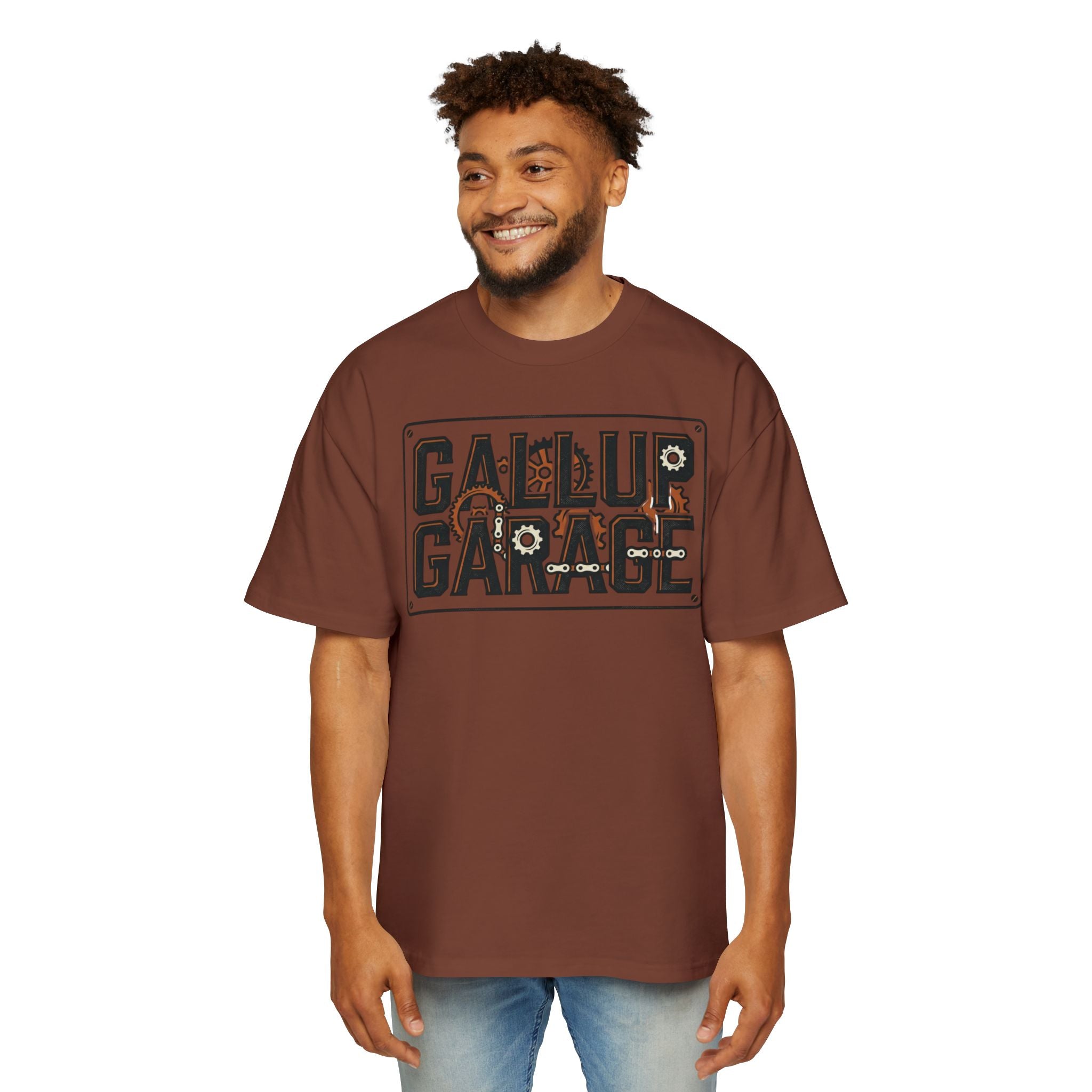 Gallup Garage Tee — Vintage Car Mechanic Graphic Shirt