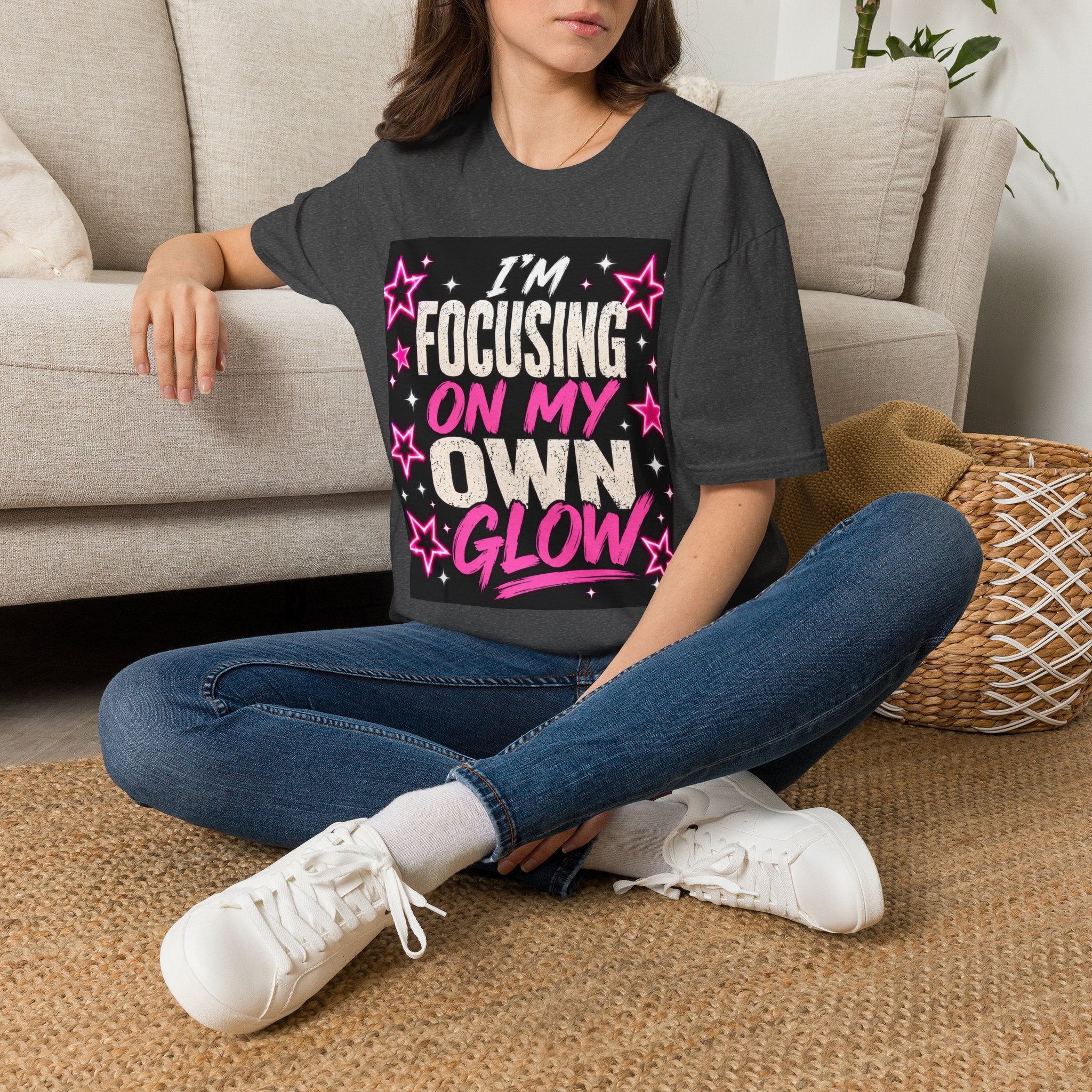 T-Shirt — “I’m Focusing on My Own Glow” Motivational Graphic Tee