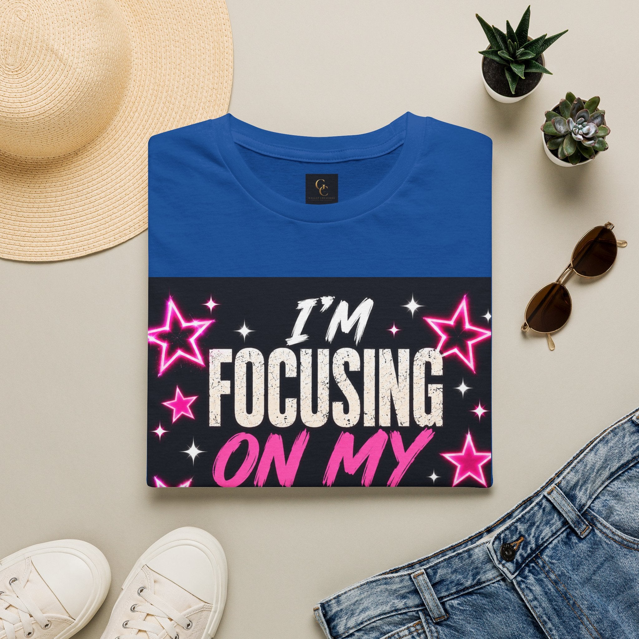 T-Shirt — “I’m Focusing on My Own Glow” Motivational Graphic Tee