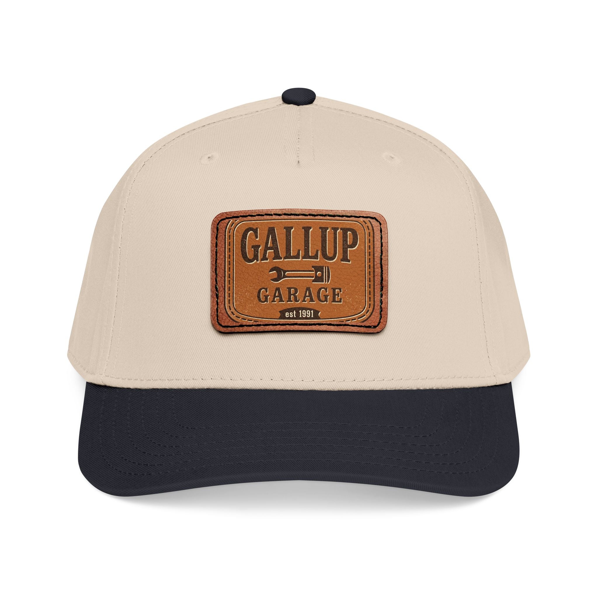 Gallup Garage Leather Patch Baseball Cap