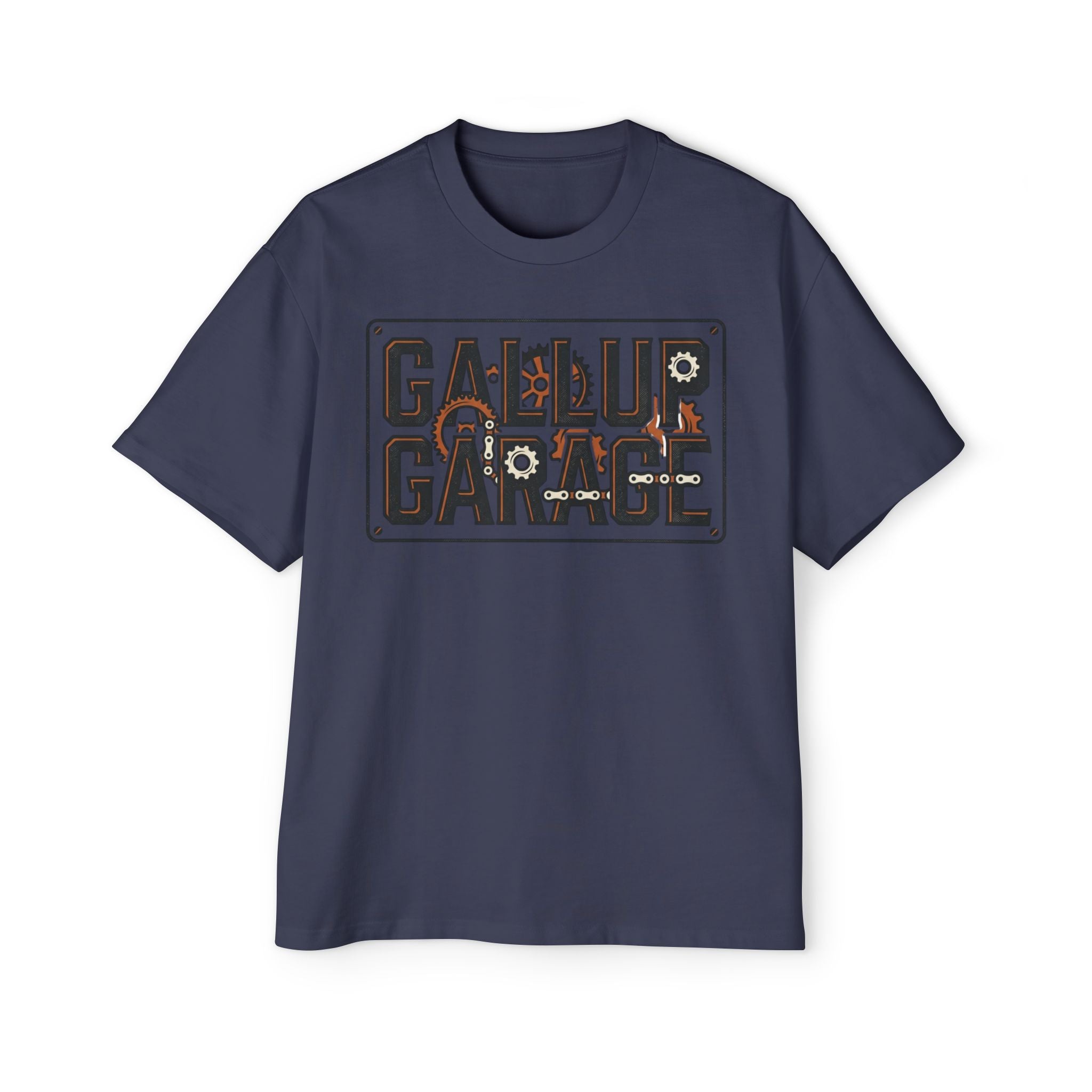 Gallup Garage Tee — Vintage Car Mechanic Graphic Shirt