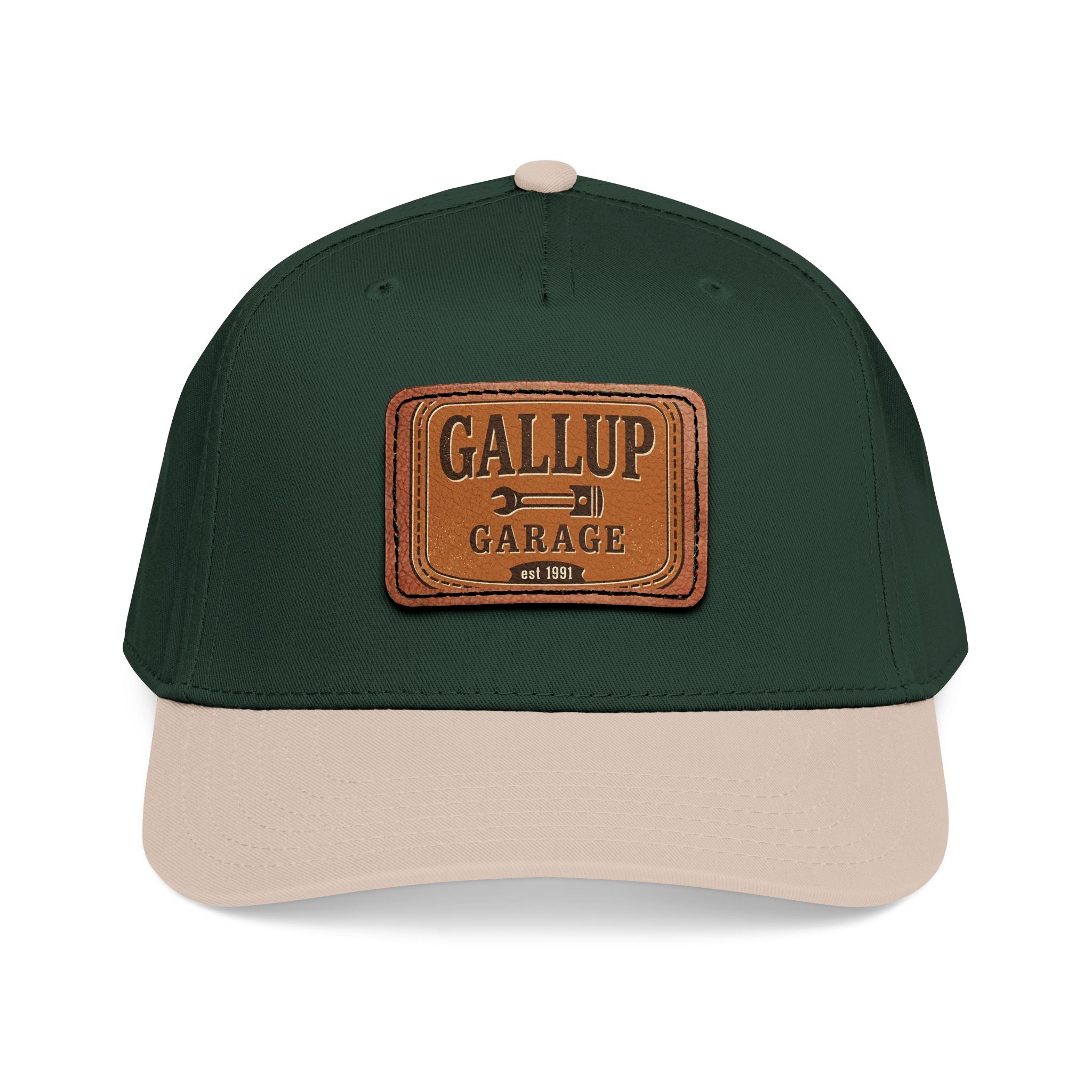Gallup Garage Leather Patch Baseball Cap