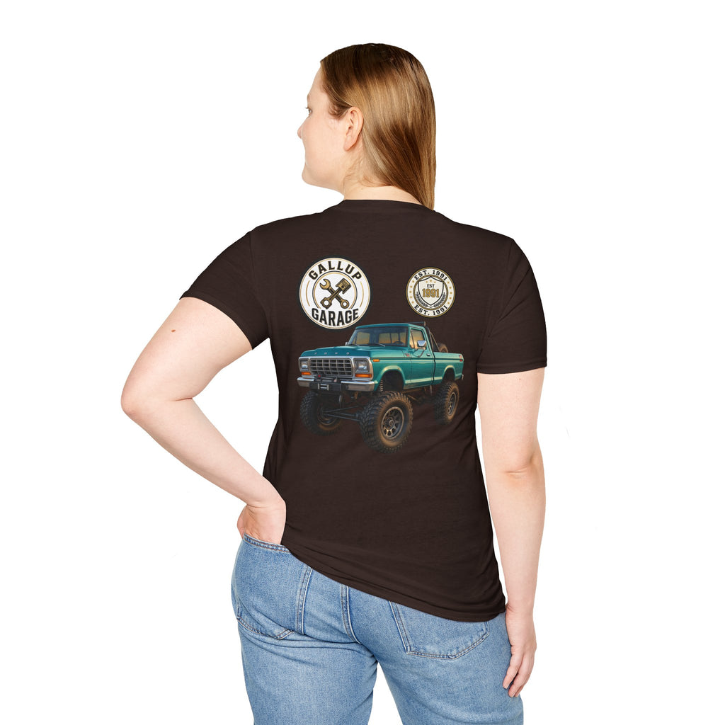 Gallup Garage Skull Tee — Vintage Automotive Mechanic T‑Shirt